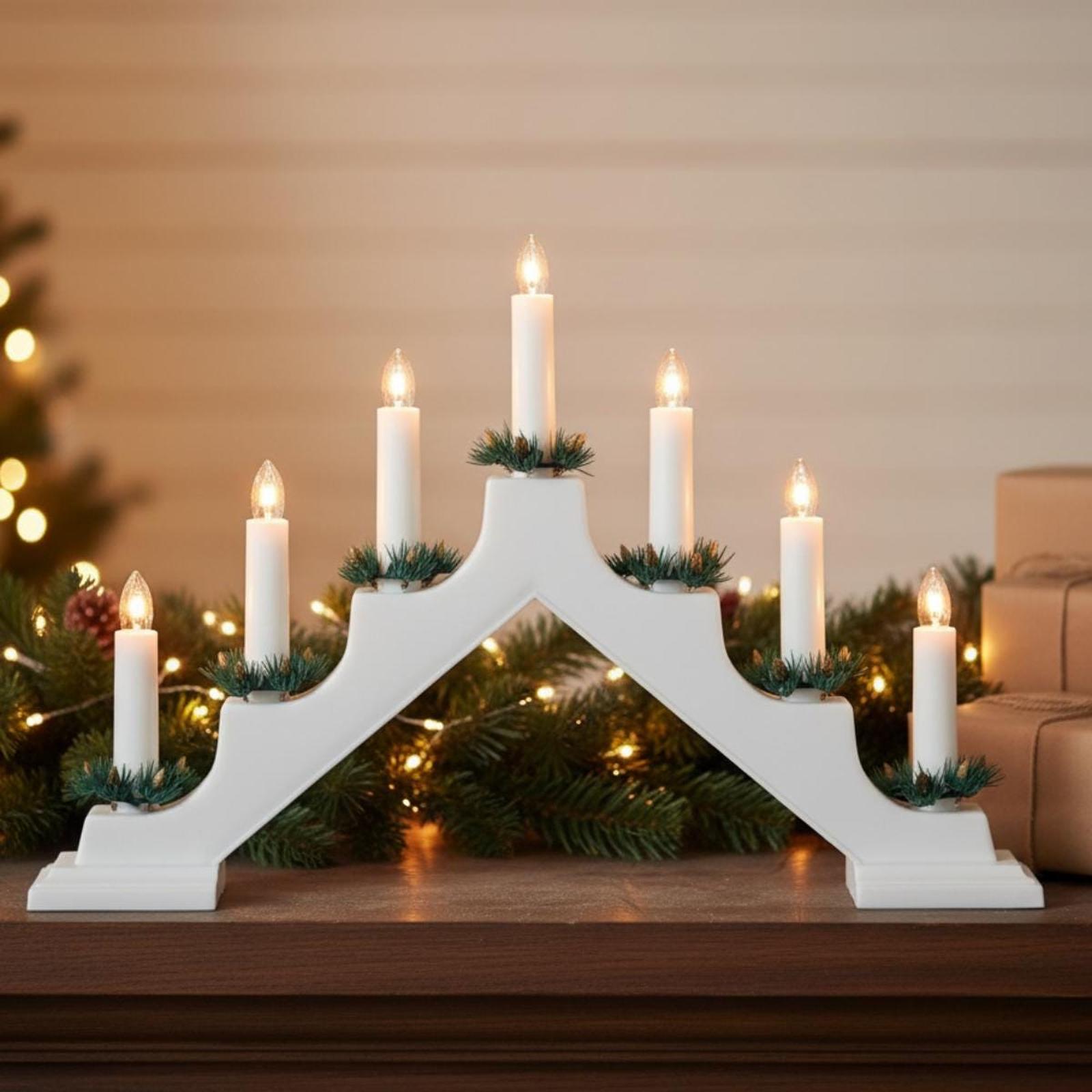 Decoratiune arc cu 7 becuri, Hoff, alba, alimentare priza Decoratiune arc cu 7 becuri, Hoff, alba, alimentare priza