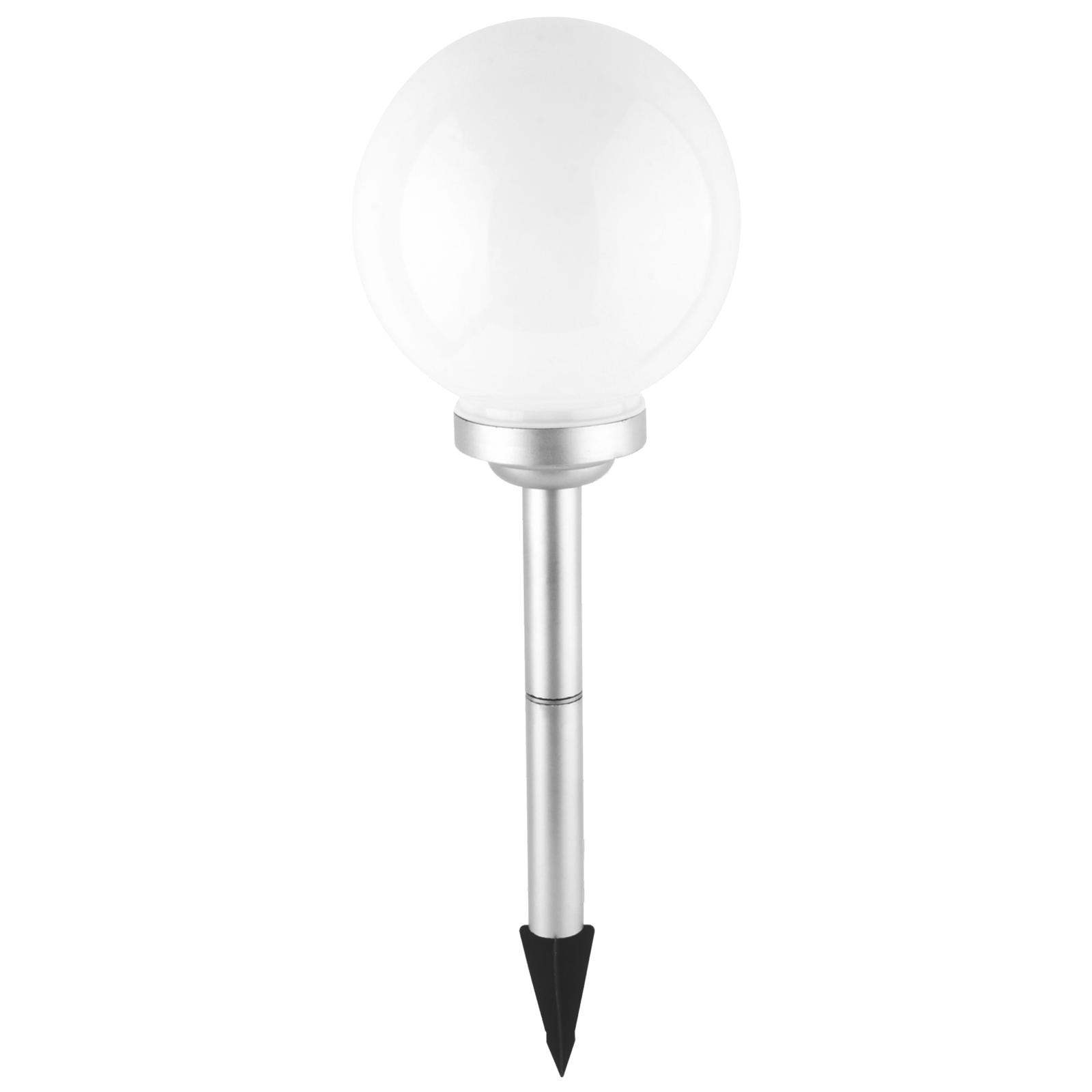 Lampa solara 4 LED-uri Hoff glob, plastic, H 54 cm, gri + alb, exterior