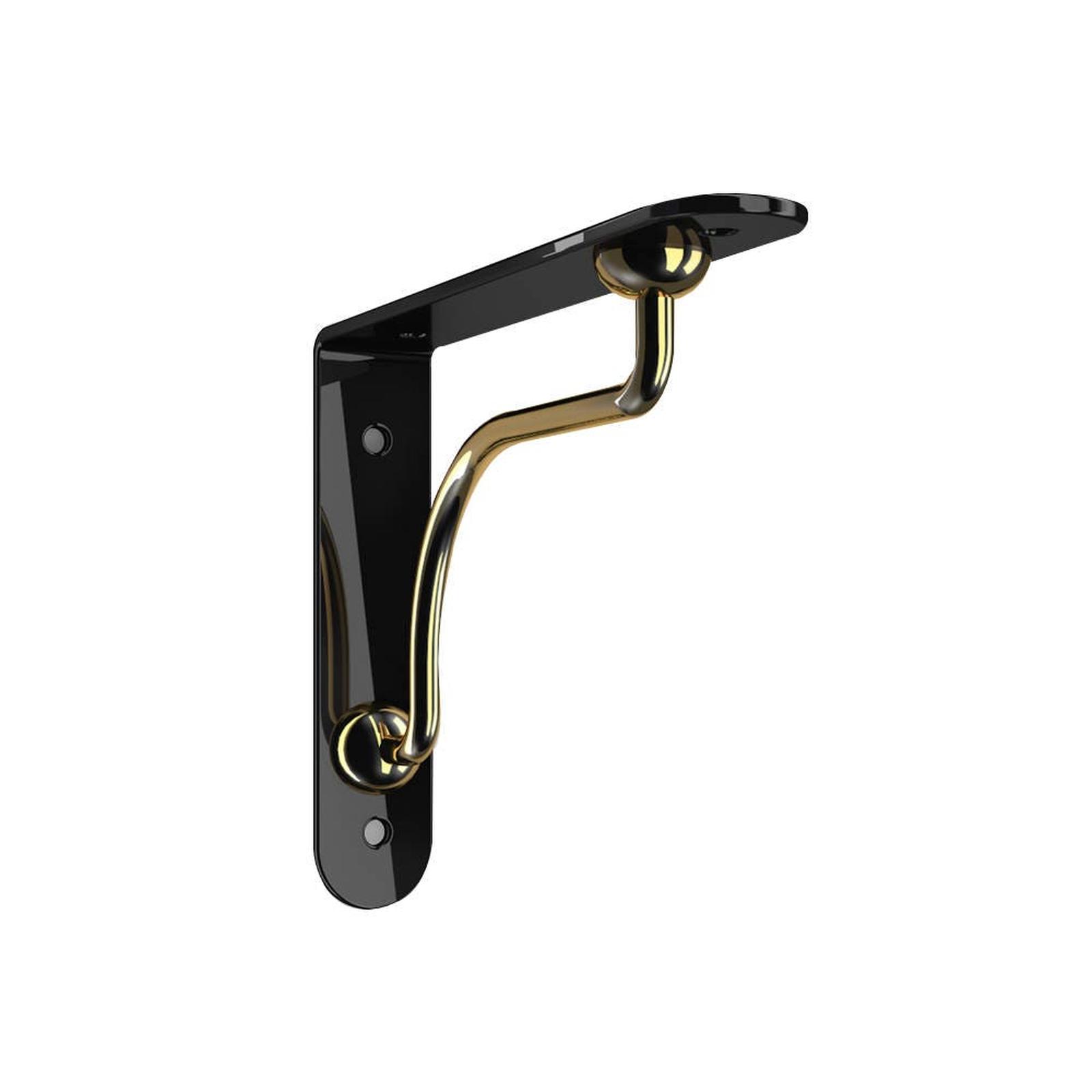 Consola decorativa din metal, Palladio, negru + auriu, 140 mm