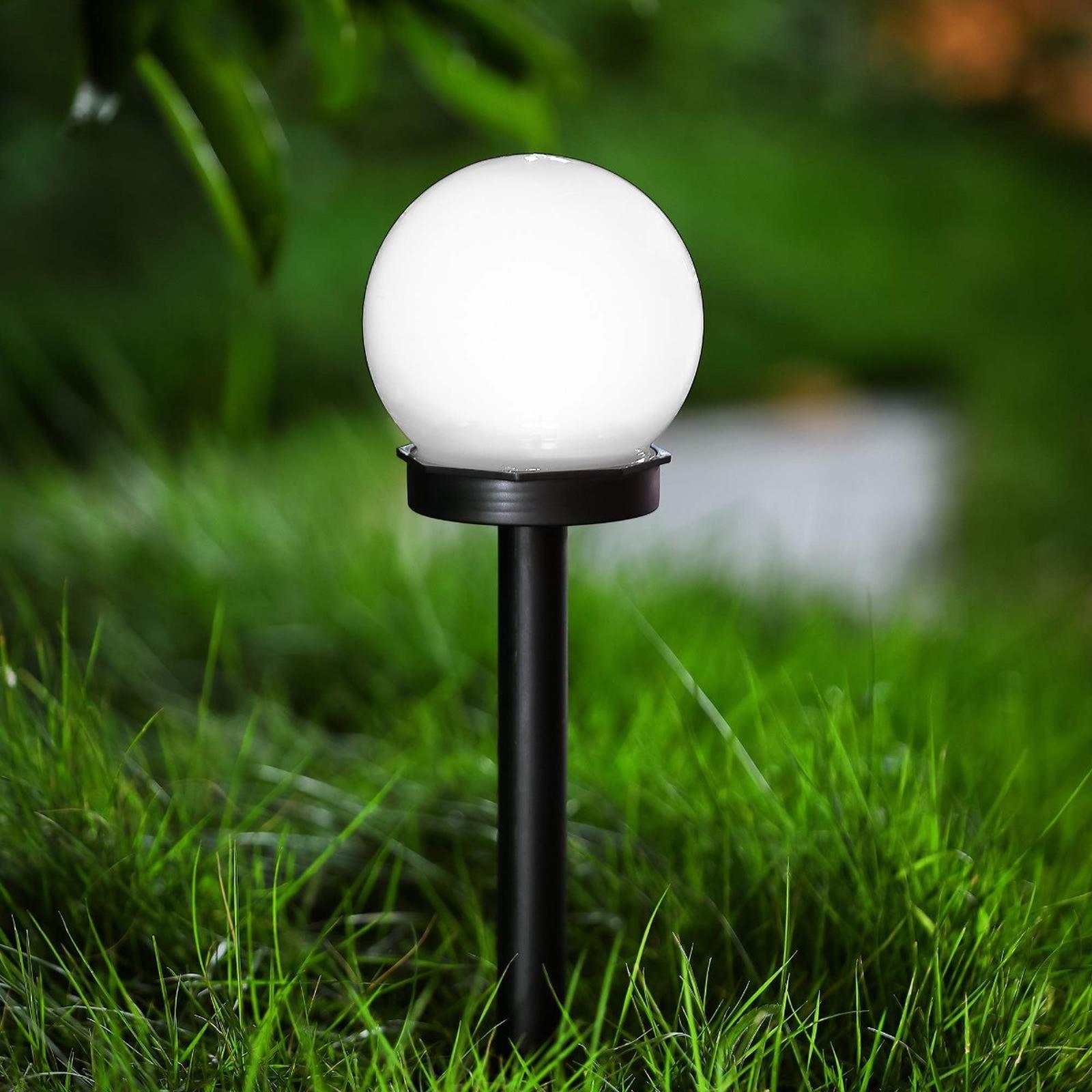 Lampa solara LED Hoff, glob, plastic, H 38 cm, exterior