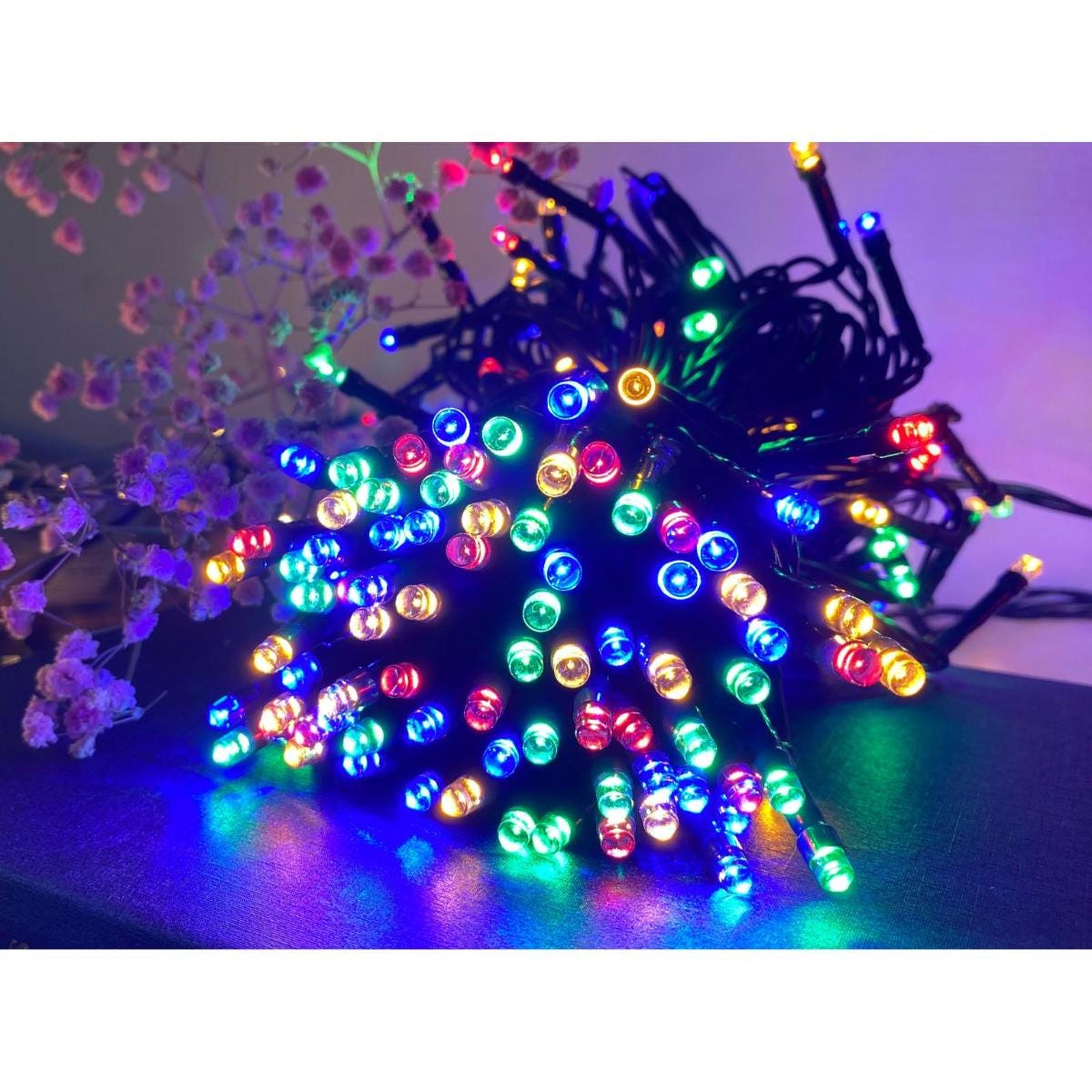 Instalatie brad Craciun, Hoff, 180 LED-uri, lumina multicolora, 17.9 m, controler, timer, interior / exterior