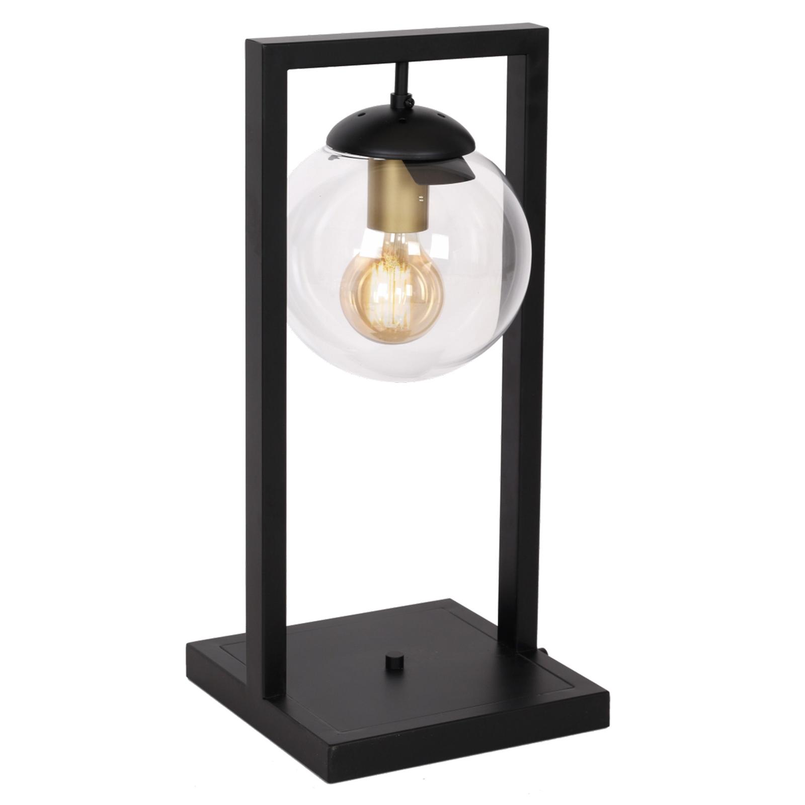 Veioza Rey 108005, 1 x E27, negru + alb transparent, modern