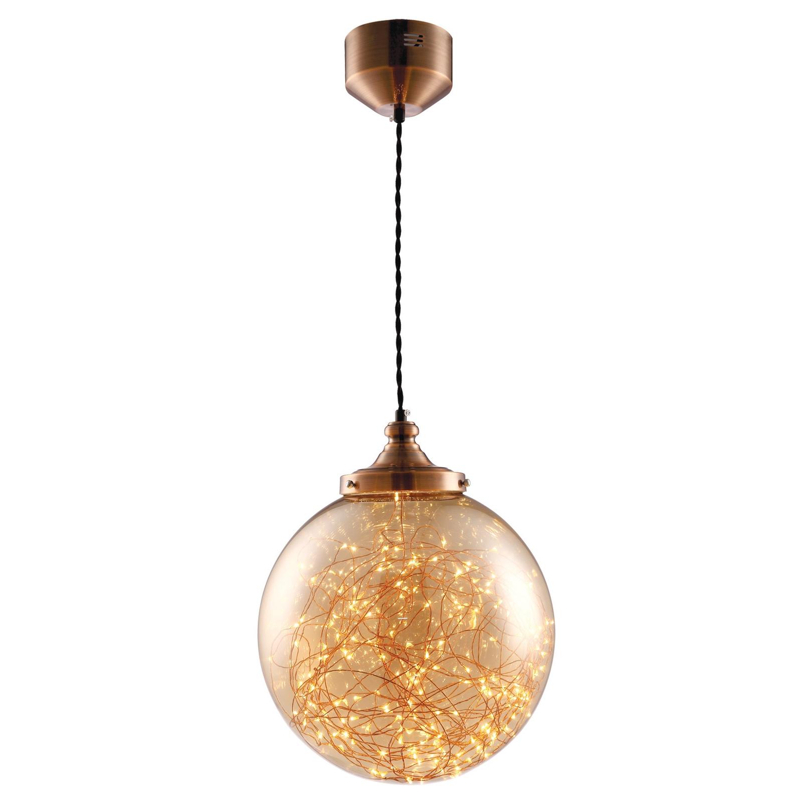 Suspensie LED Stars 142004, 15W, 650lm, lumina calda, cupru + ambra, clasica