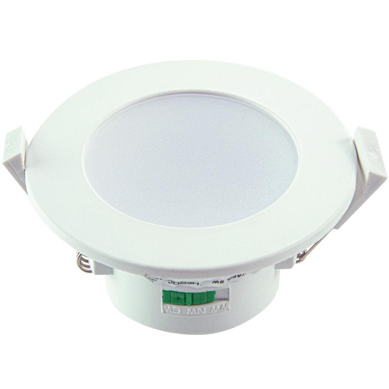 Spot LED incastrat Hepol 8W 640lm lumina calda / neutra / rece, IP44, alb
