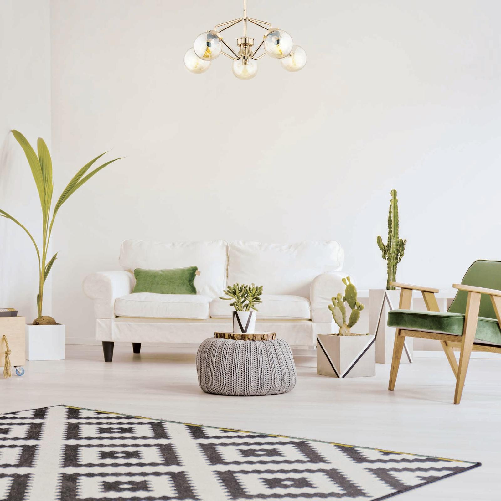 Lustra Kinja KL105008, 5 x E14, auriu + ambra