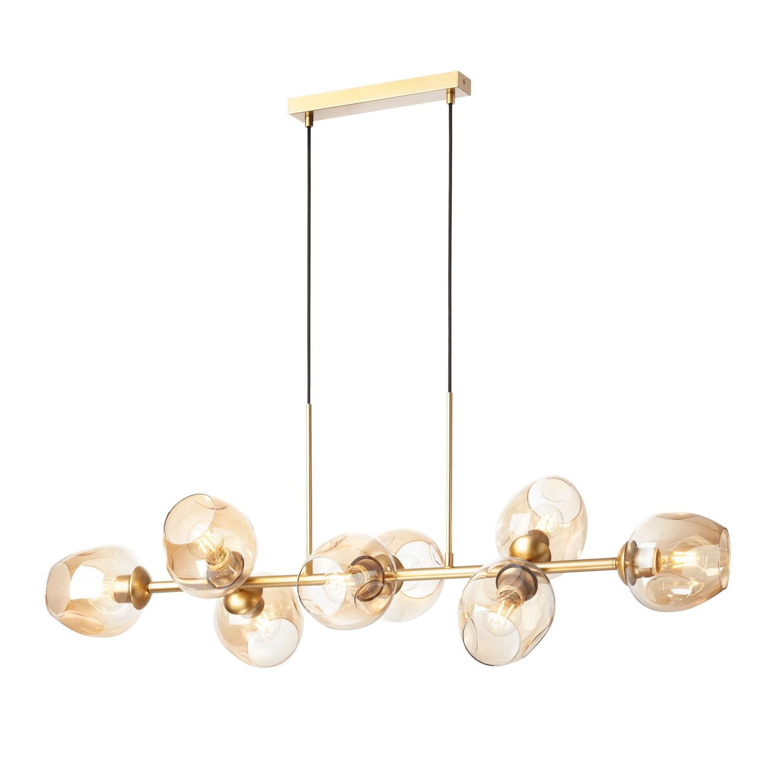 Suspensie Pierce GD 01-2621, 8 x E27, auriu + cognac, moderna