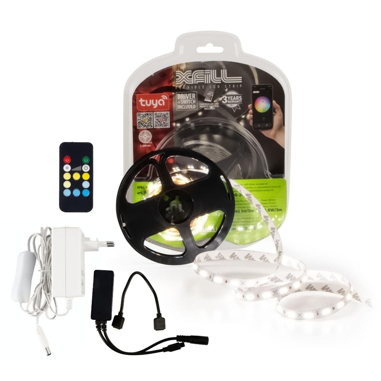 Banda LED inteligenta pentru interior Arelux Xfill, 24 V, 28.8 W, 2940 lm, lumina calda / rece, control Tuya, IP20, 3 m