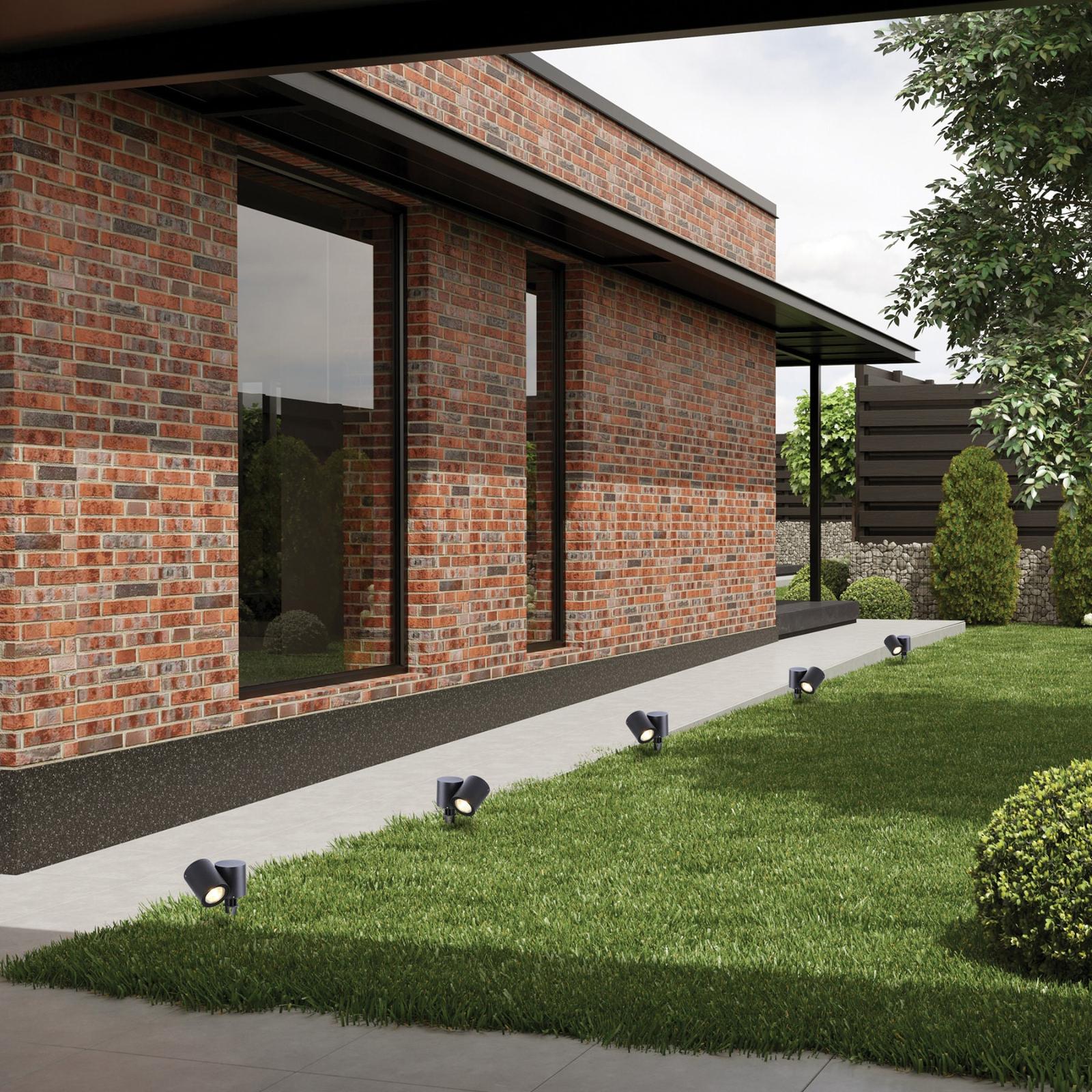 Stalp de iluminat ornamental Riad 2S KL139002, 2 x GU10, H 31 cm, negru, modern Stalp de iluminat ornamental Riad 2S KL139002, 2 x GU10, H 31 cm, negru, modern