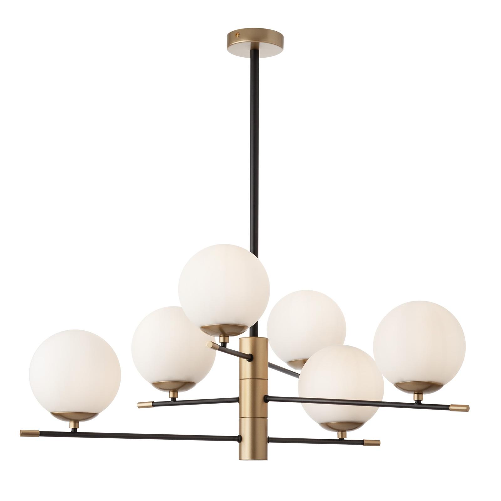 Lustra Essential 01-2950, 6 x E14, negru + auriu, modern Lustra Essential 01-2950, 6 x E14, negru + auriu, modern