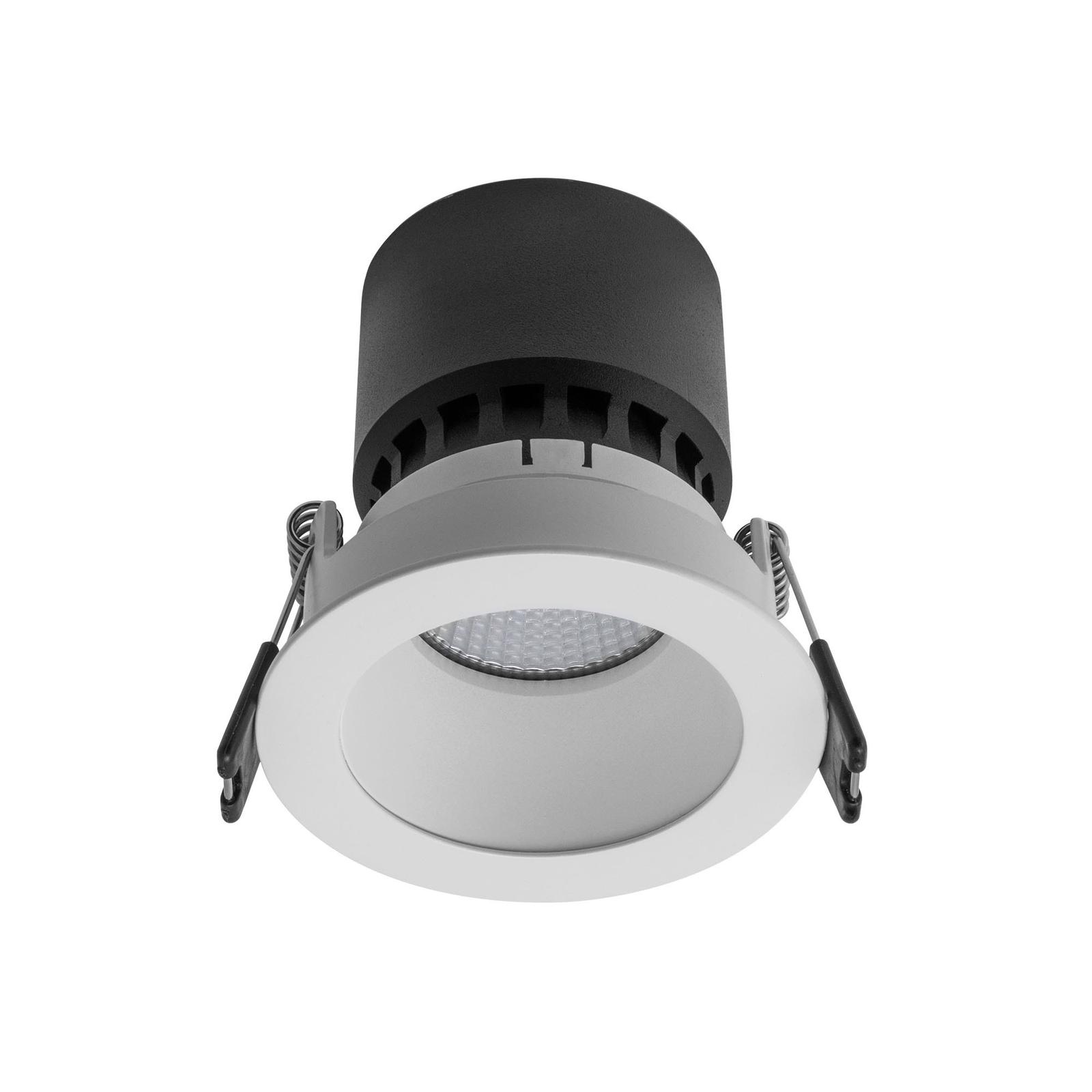 Spot incastrat Xpoli PO01, 1 x GU10, rotund, alb cu finisaj sablat + alb mat Spot incastrat Xpoli PO01, 1 x GU10, rotund, alb cu finisaj sablat + alb mat