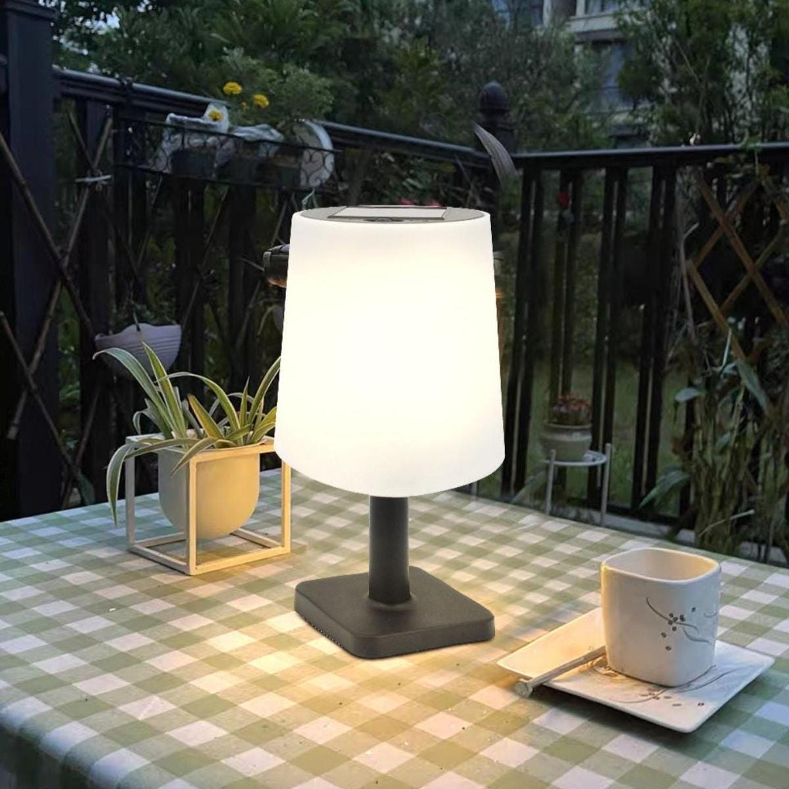Veioza solara LED Hoff, 0.06 W, lumina calda, alb + negru, modern Veioza solara LED Hoff, 0.06 W, lumina calda, alb + negru, modern