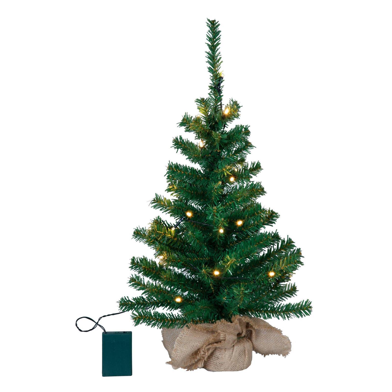 Bradut decorativ de Craciun Toppy 410855, 20 LED-uri cu lumina calda, inaltime 60 cm, alimentare baterii, interior