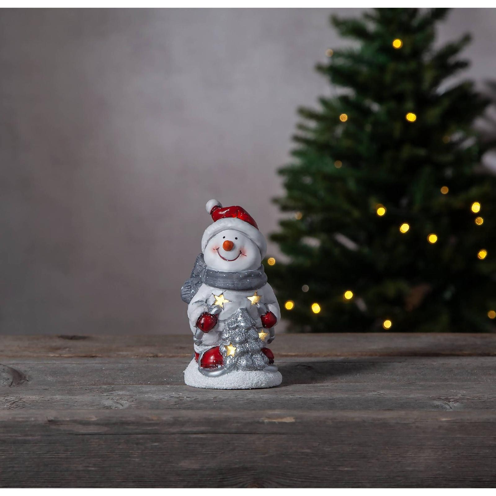 Figurina Craciun om de zapada Friends 411209, LED, lumina calda, alimentare baterii, H 15 cm Figurina Craciun om de zapada Friends 411209, LED, lumina calda, alimentare baterii, H 15 cm