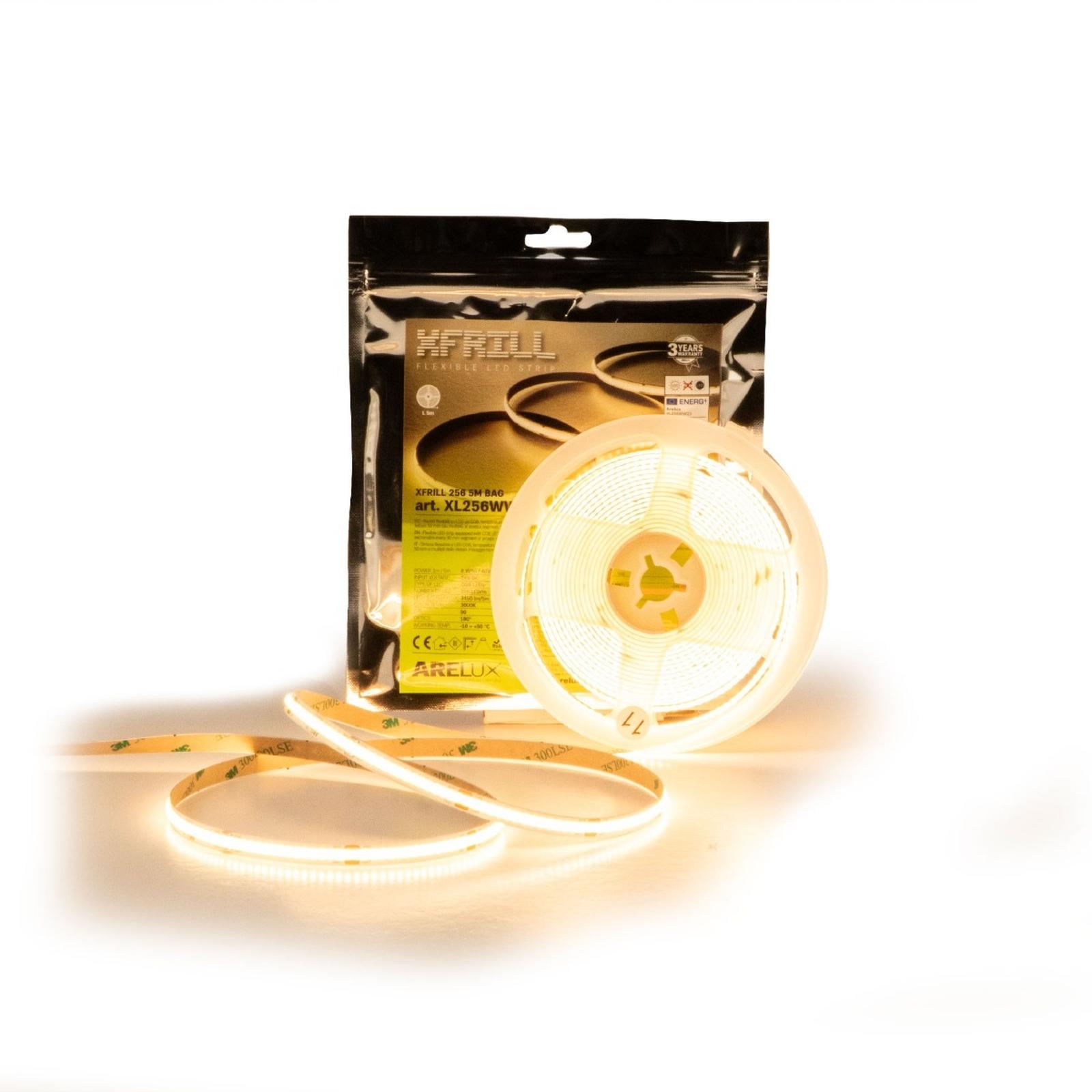 Banda LED dublu-adeziva pentru interior Arelux Xfrill COB, 24 V, 40W, 3450 lm, lumina calda, 5 m, IP20