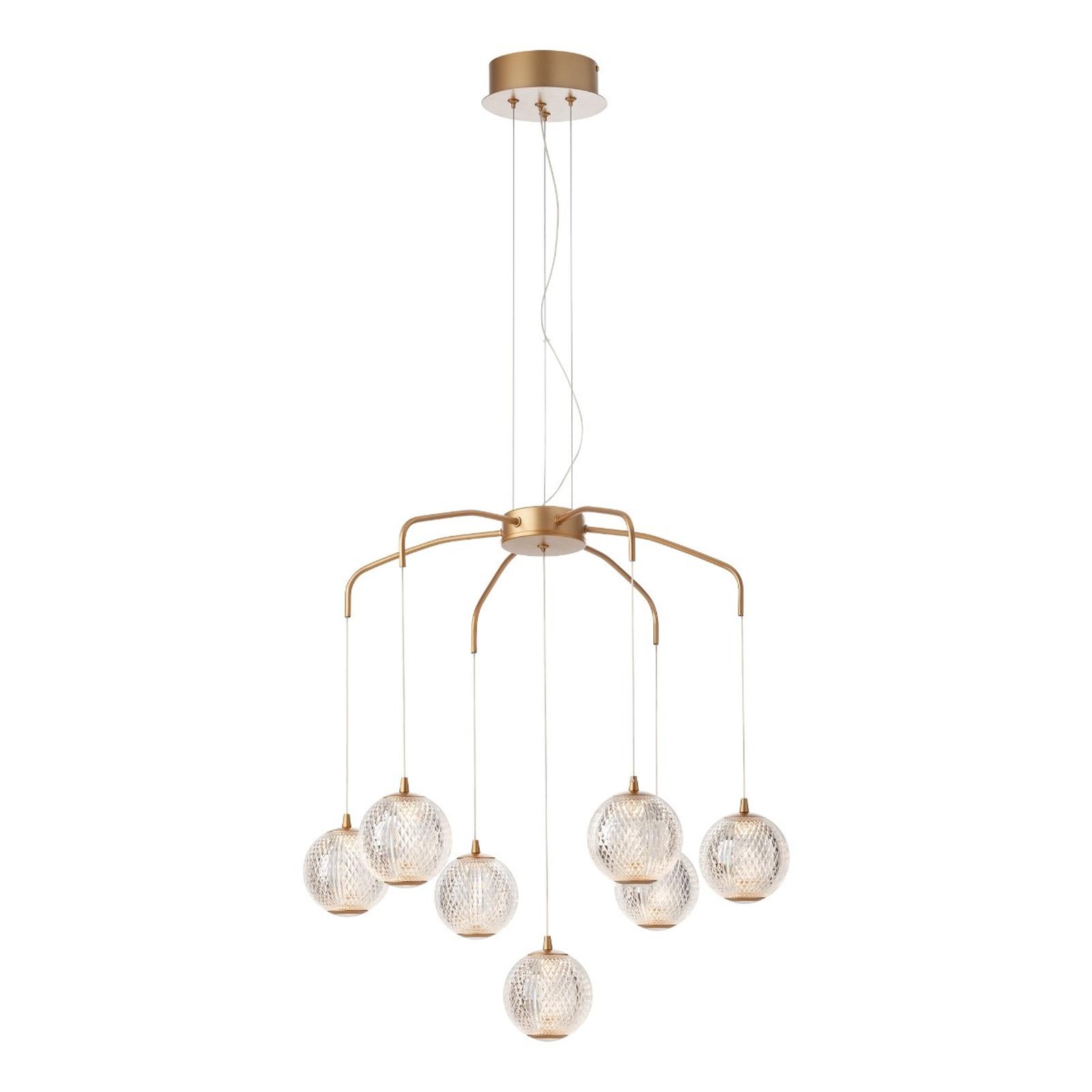 Suspensie LED Gianet 01-4039, 28W, 2439lm, lumina calda, auriu mat + transparent, moderna