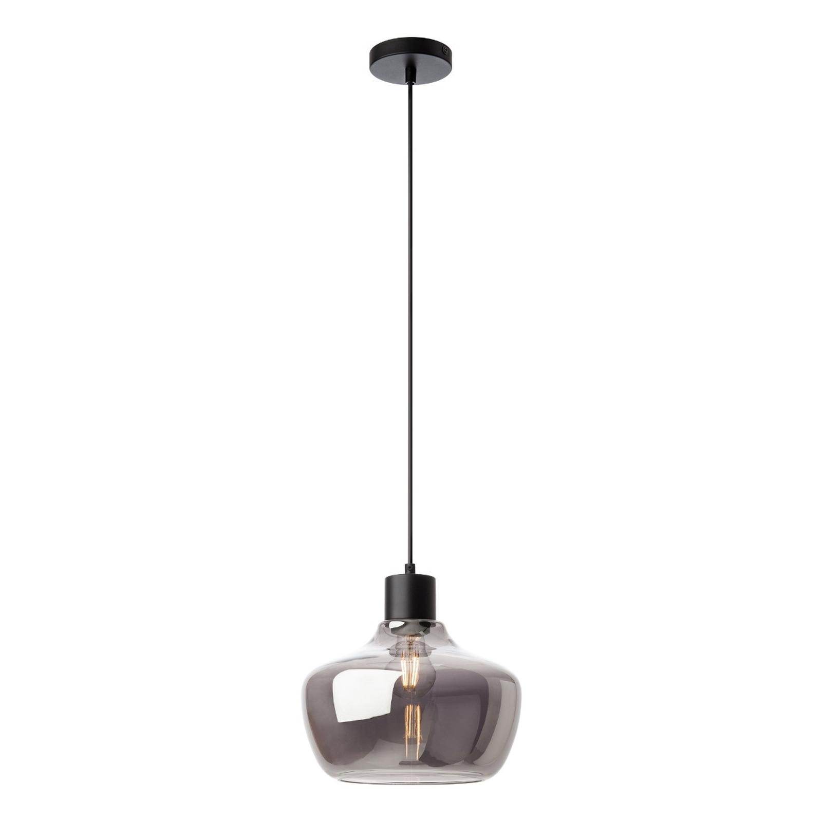 Suspensie Atlantis 01-4046, 1 x E27, D 26 cm, negru mat + fumuriu, moderna