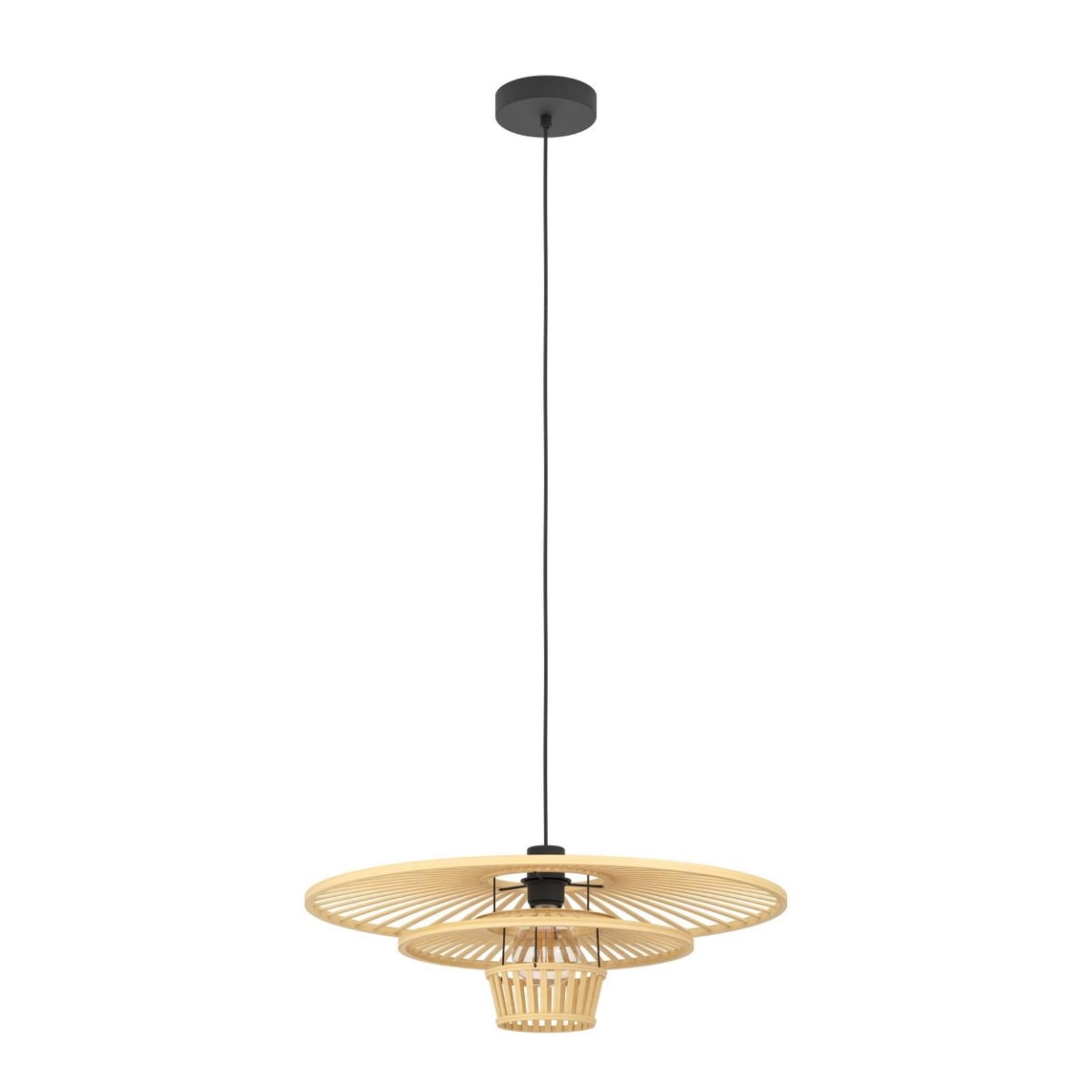 Suspensie Lydney 44012, 1 x E27, negru + natur, vintage