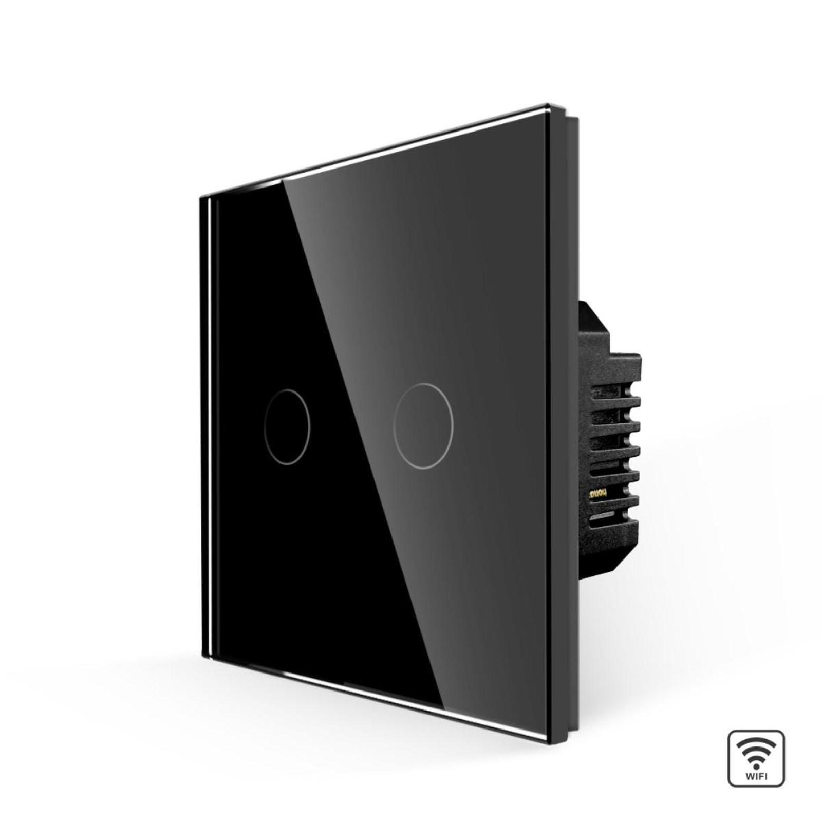 Intrerupator touch smart / inteligent, dublu cu indicator luminos Luxion LXD-WT2-201G-B, incastrat, negru Intrerupator touch smart / inteligent, dublu cu indicator luminos Luxion LXD-WT2-201G-B, incastrat, negru