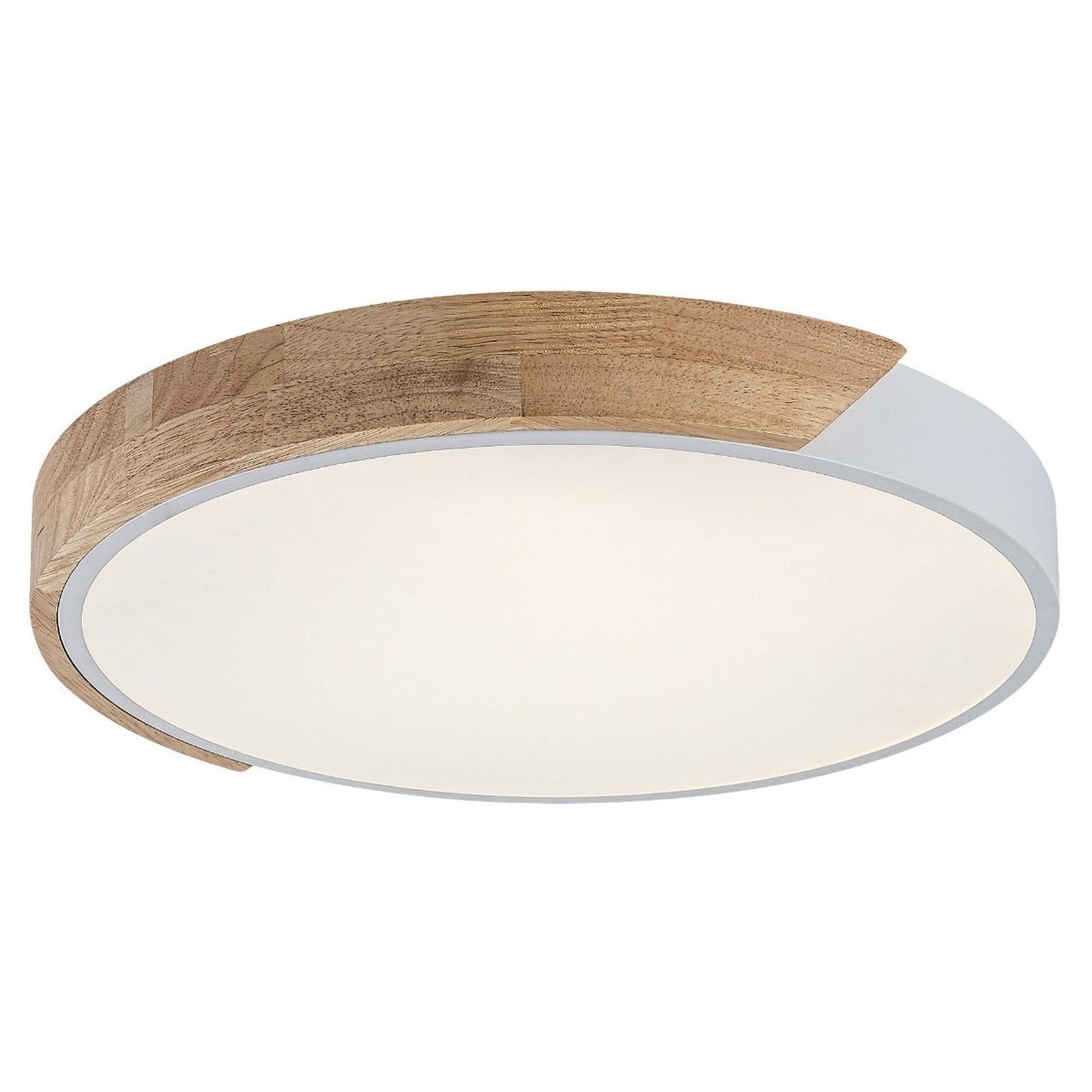 Plafoniera LED Maple lumina calda / neutra / rece, alb + lemn, modern