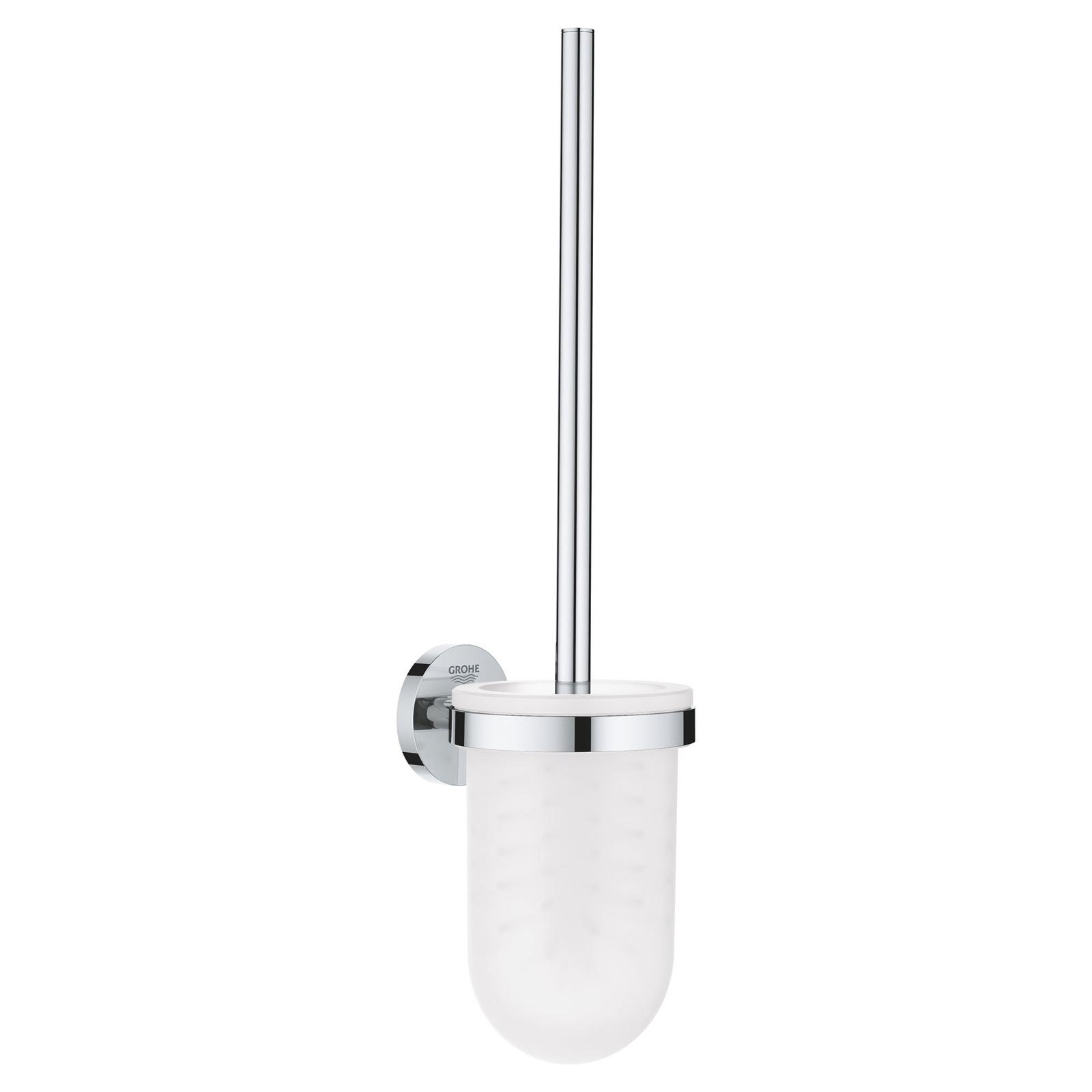 Perie WC Grohe Essentials 40374001, suspendat, metal + sticla mata, 39.8 x 12.1 cm
