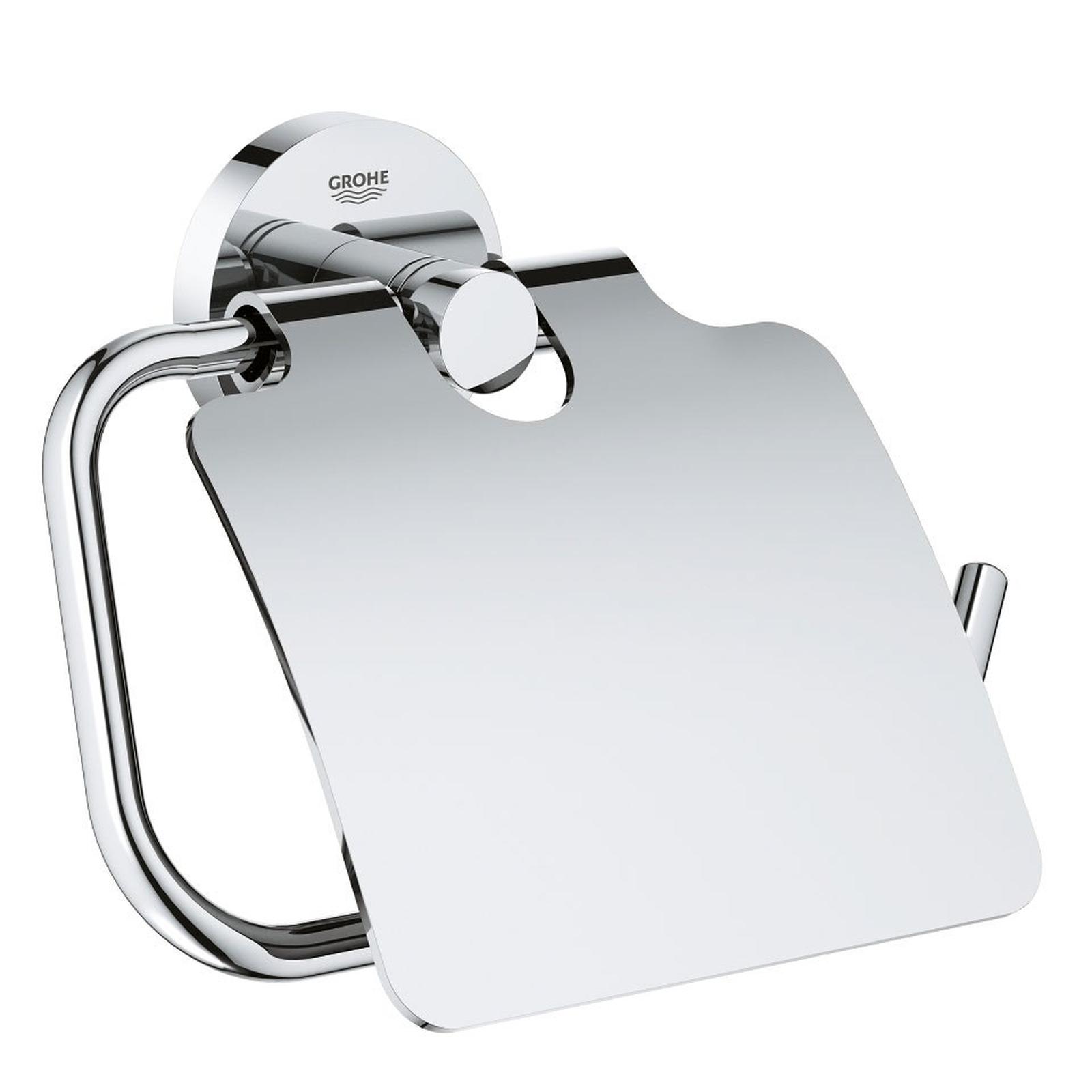 Suport hartie igienica Grohe Essentials 40367001, cu clapeta, cromat, 16.7 x 4.4 x 11.9 cm
