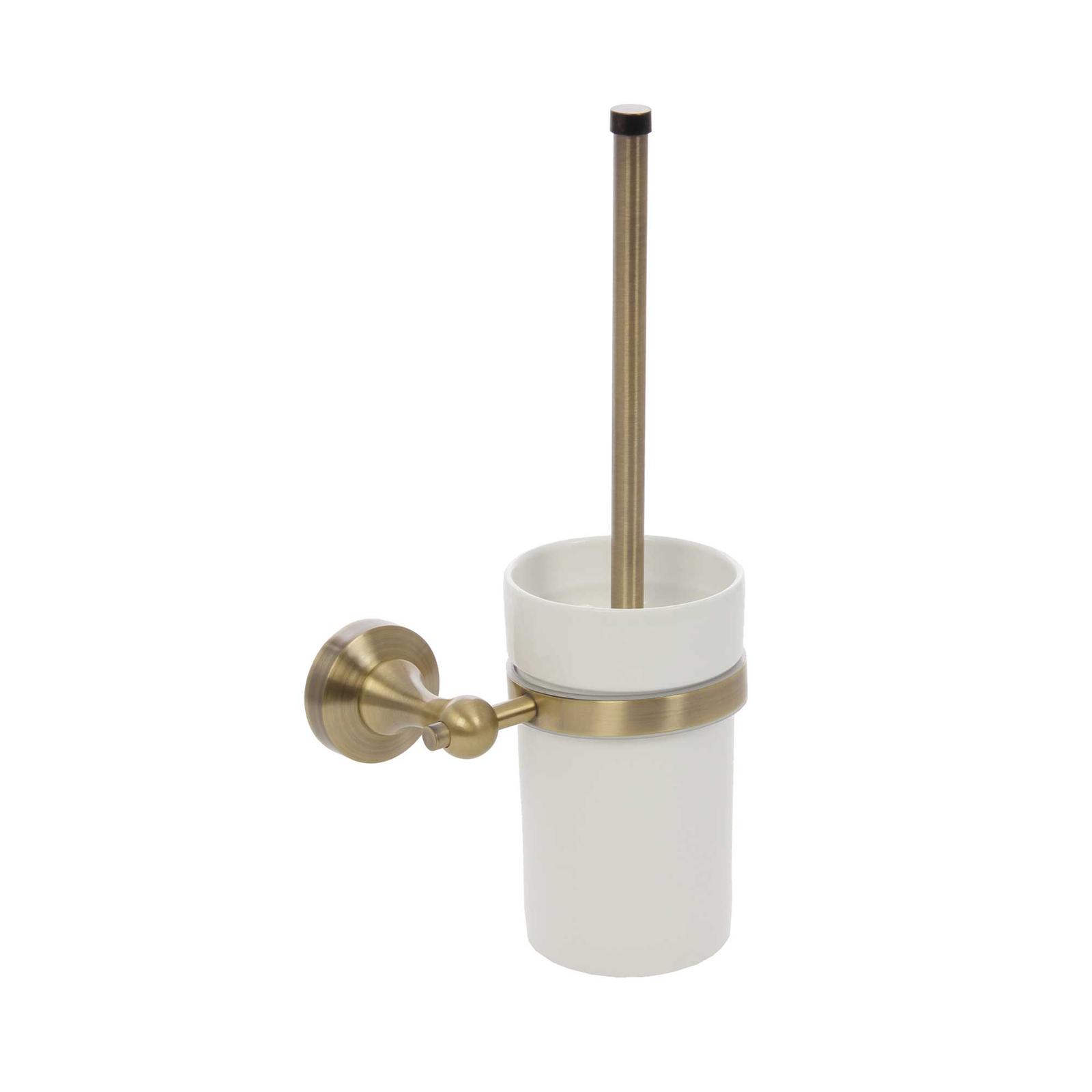 Perie WC Kadda Retro 89790, suspendat, metal,ceramica, finisaj auriu antichizat