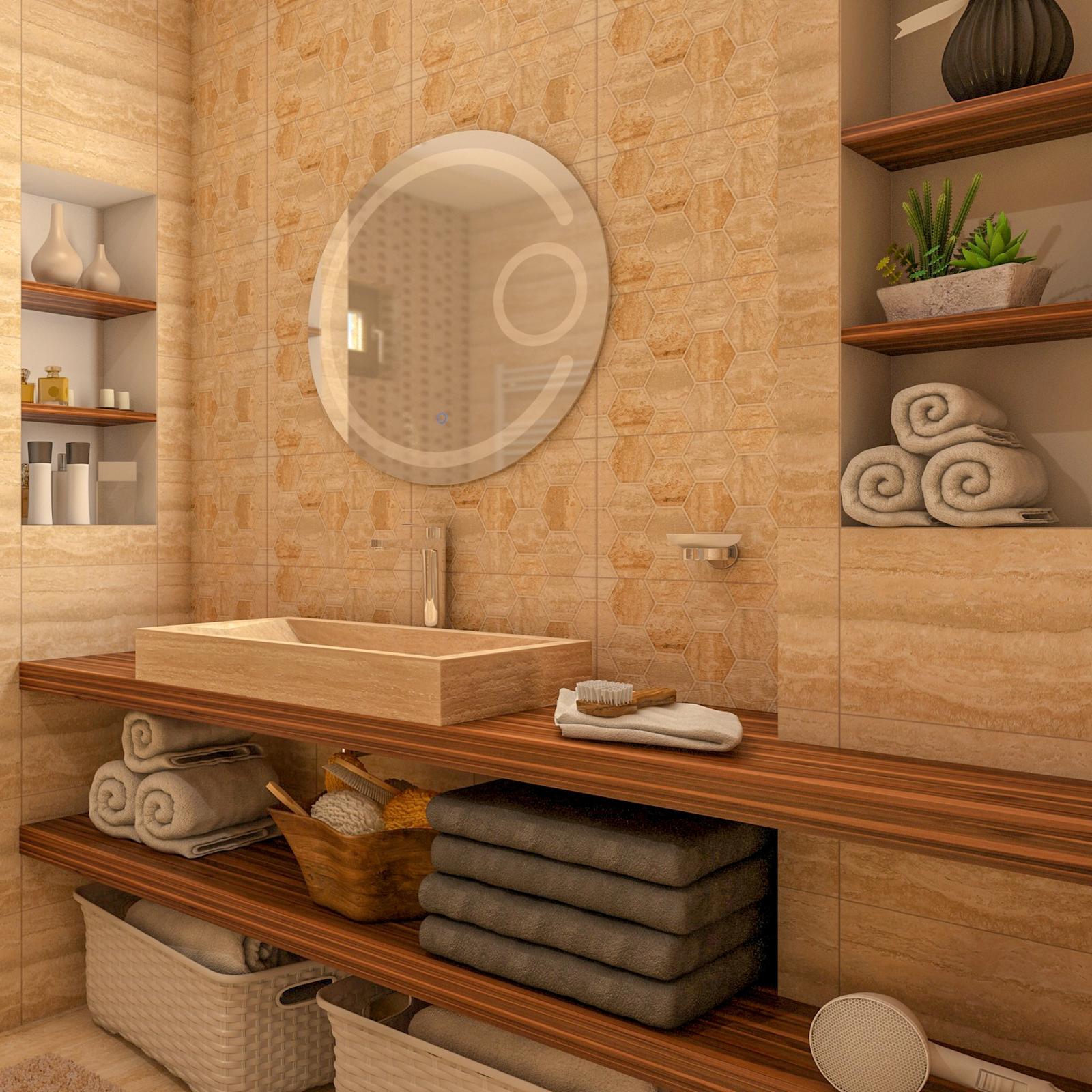 Oglinda LED H191 baie cu, cu lupa, diametru 70 cm, rotunda Oglinda LED H191 baie cu, cu lupa, diametru 70 cm, rotunda