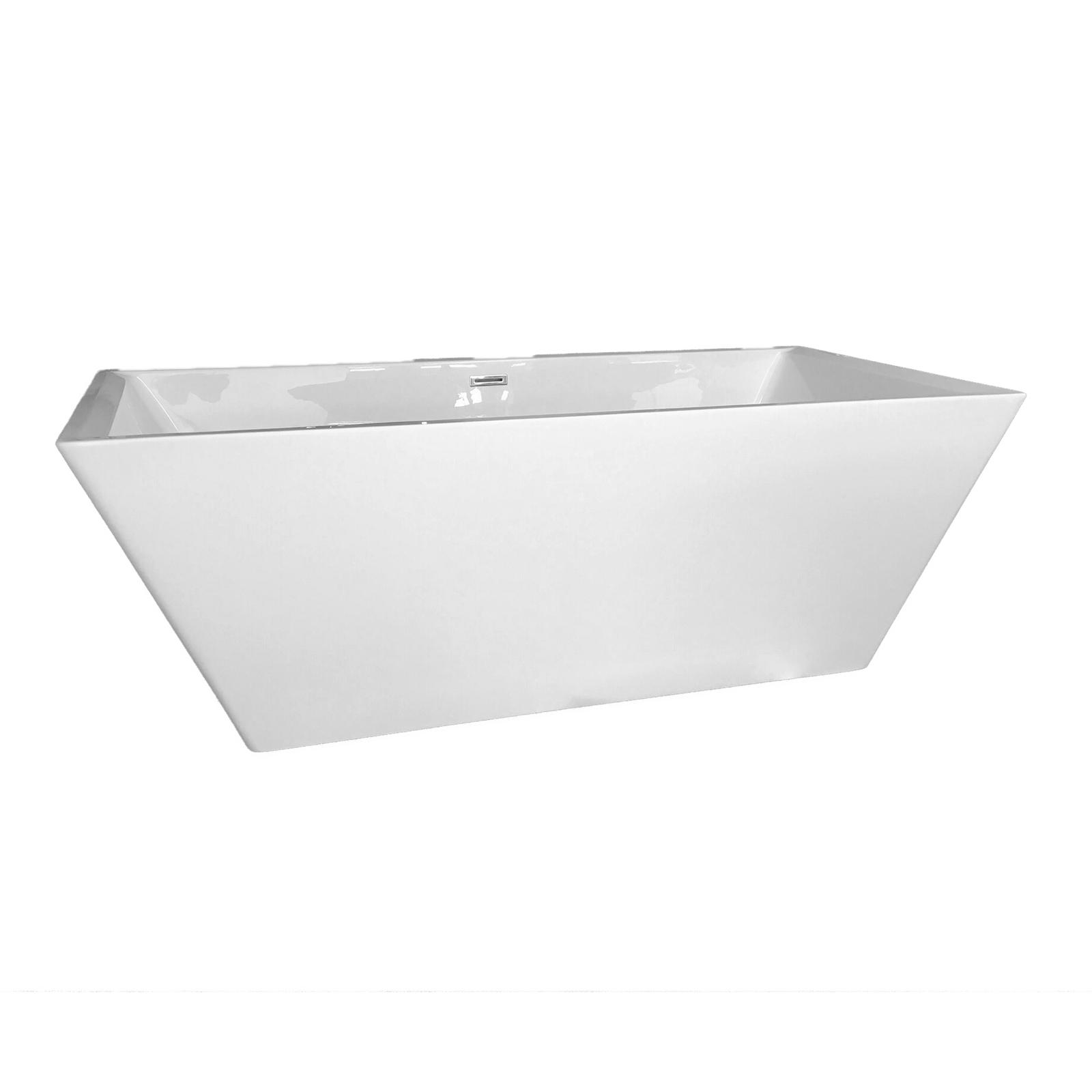 Cada freestanding, rectangulara, West Hades, acril, 178 x 80 cm, alb