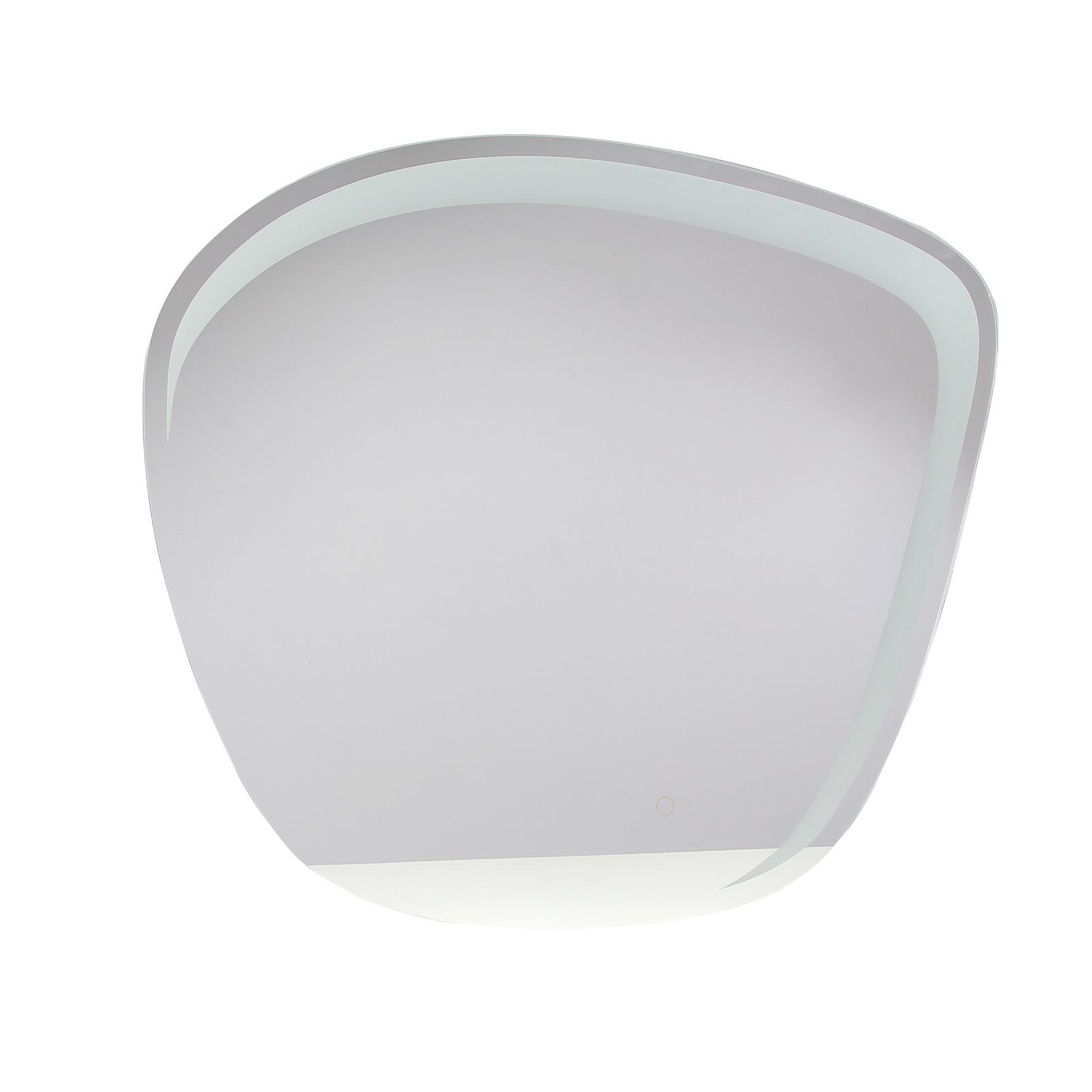 Oglinda baie cu LED, H-510, 80 x 70 cm, actionare touch, semirotunda
