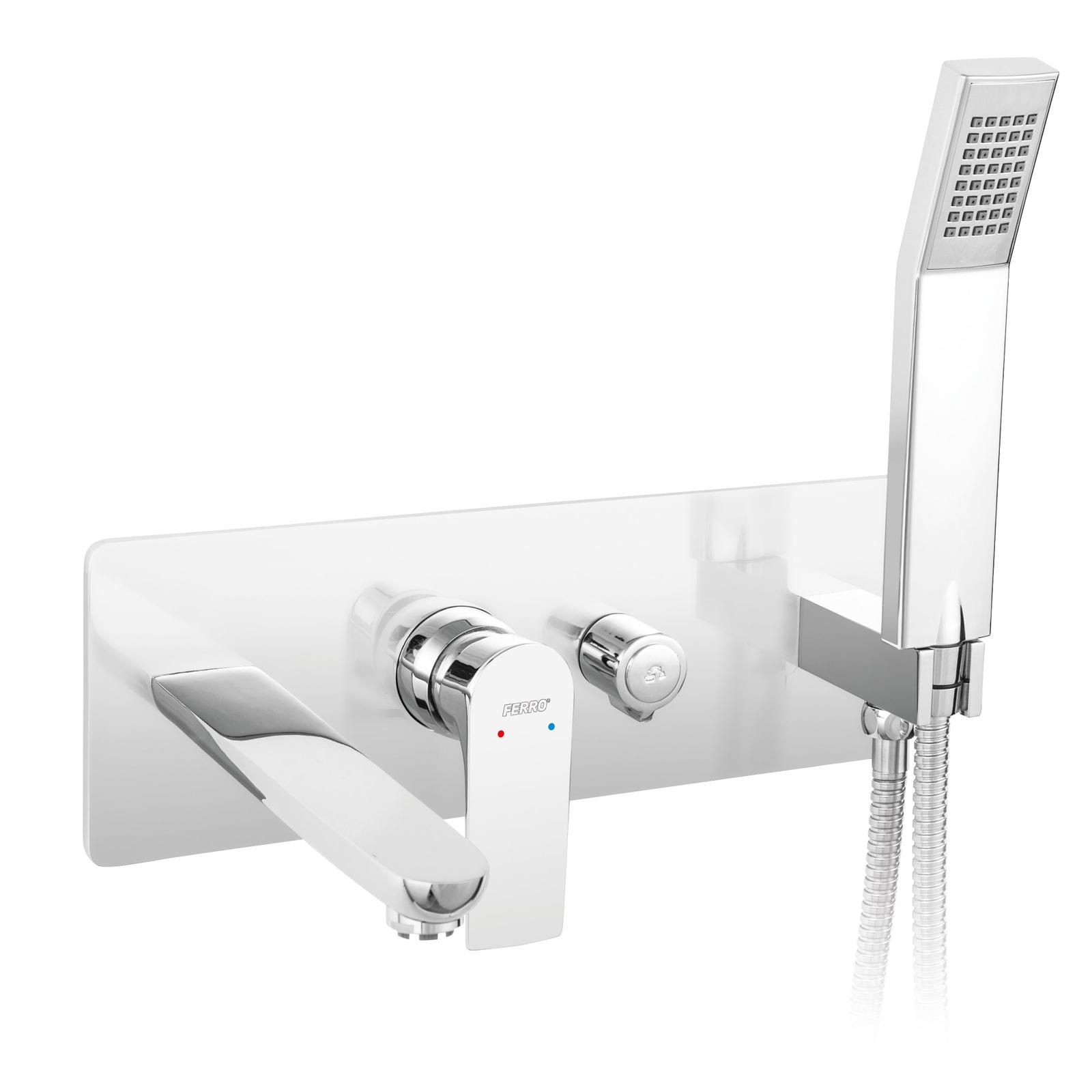 Baterie baie pentru cada / dus, Ferro Platto BPL11P, montaj incastrat, monocomanda, finisaj cromat