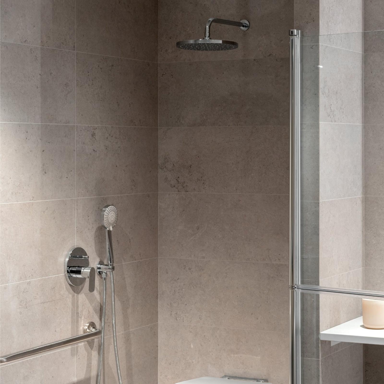 Brat de dus fix Roca Raindream A5B0150C00, plastic, cromat, 30 cm Brat de dus fix Roca Raindream A5B0150C00, plastic, cromat, 30 cm