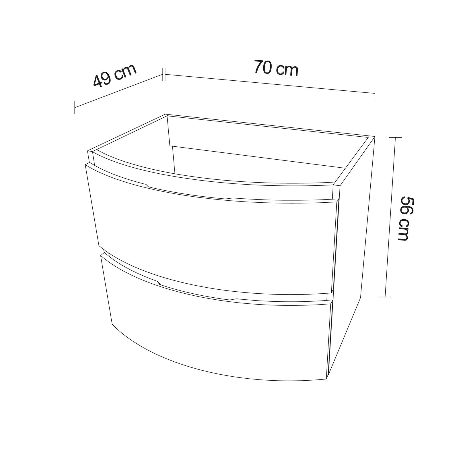 Masca pentru lavoar Savini Due Armonia 70, cu sertare, alb, 70 x 49 x 56 cm