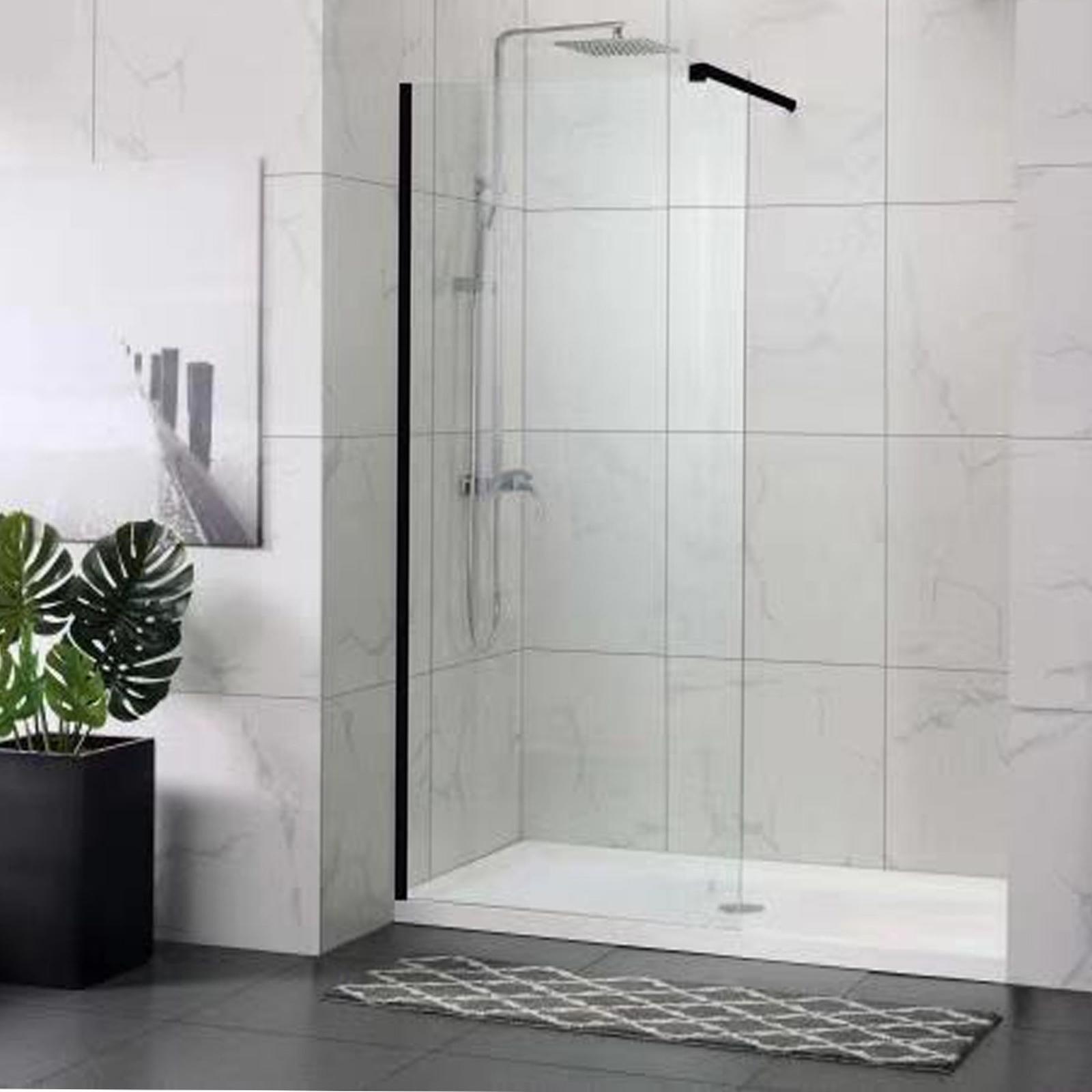 Perete dus tip walk-in, West WST07, sticla transparenta, profil negru, 100 x 200 cm Perete dus tip walk-in, West WST07, sticla transparenta, profil negru, 100 x 200 cm