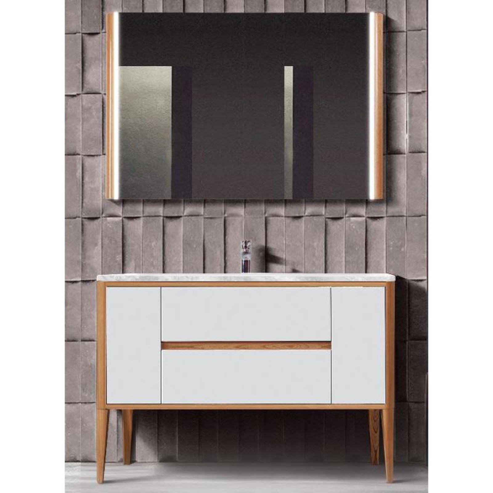 Masca baie pentru lavoar, Martplast Sunny Gold, alba, blat inclus, 118 x 46.4 x 84.2 cm
