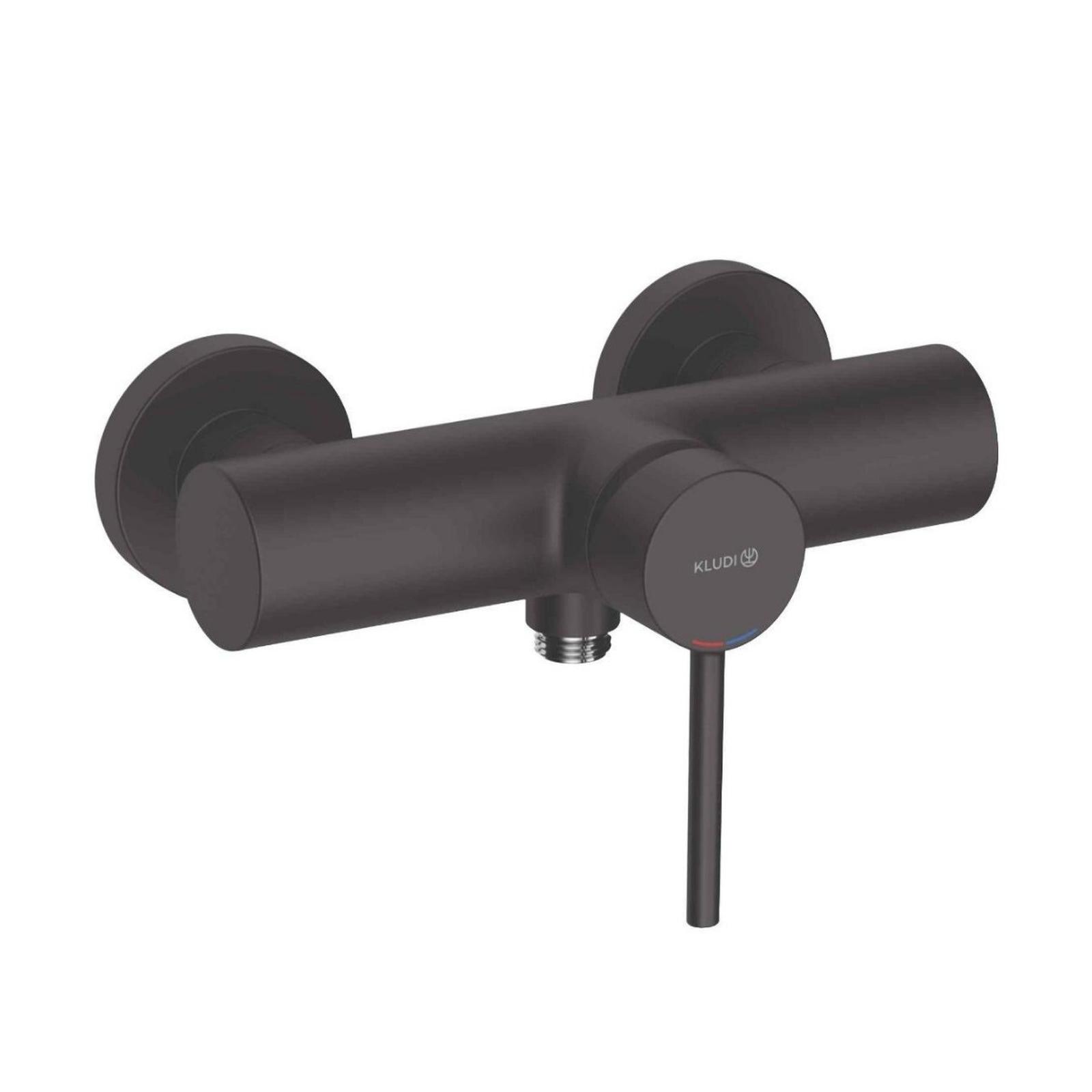 Baterie Kludi Bozz 388313976, monocomanda, montaj pe perete, finisaj negru mat