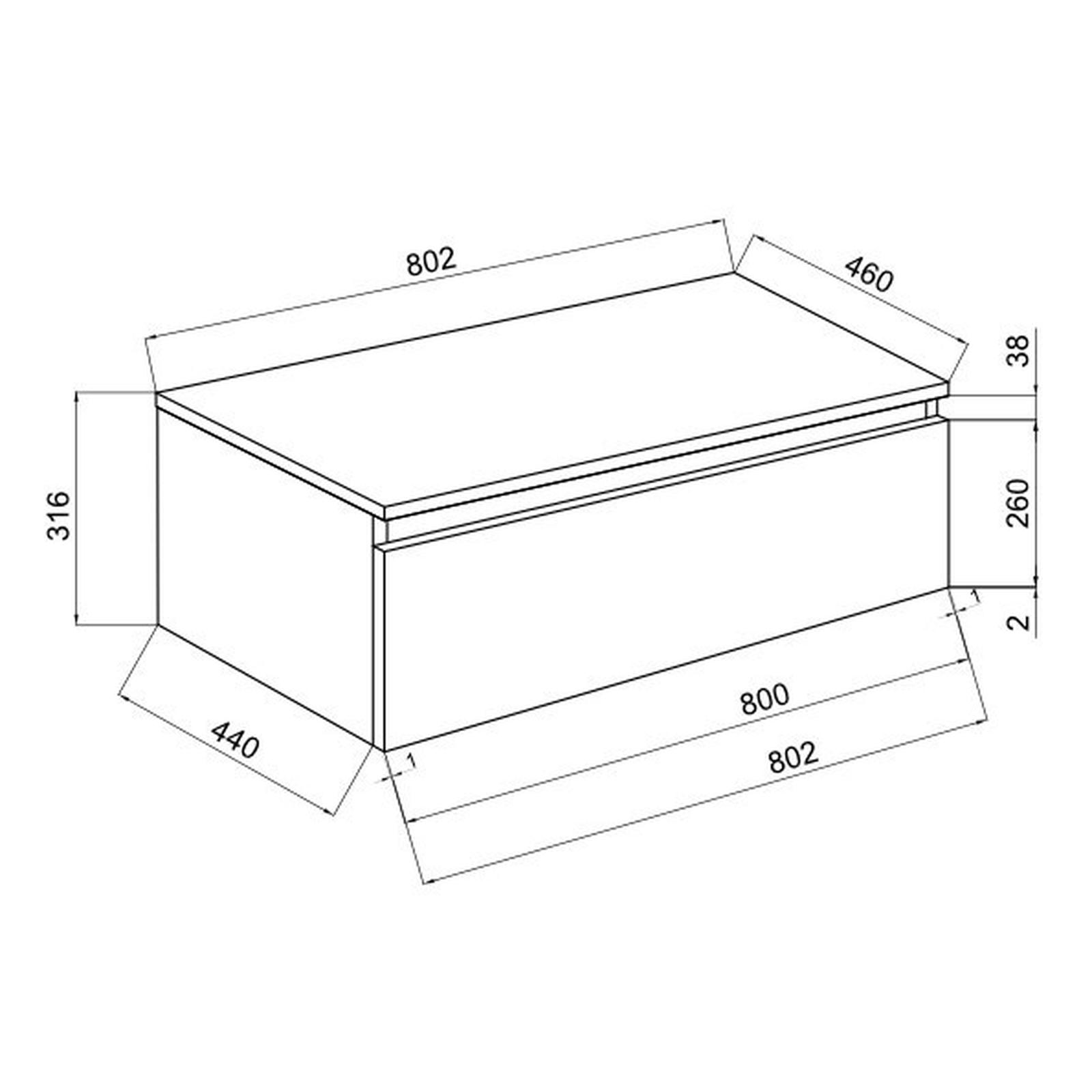 Sertar suspendat, Savini Due Albastros 2603/F05, gri antracit texturat, 80 x 46 x 32 cm
