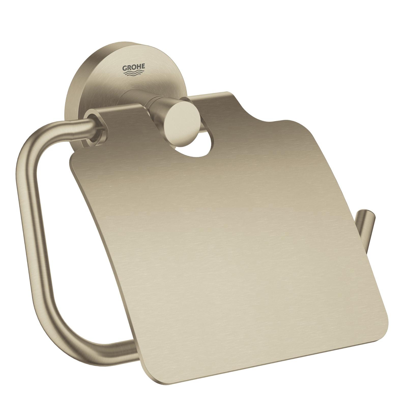 Suport hartie igienica Grohe Essentials 40367EN1, cu clapeta, auriu mat, 16.7 x 4.4 x 11.9 cm