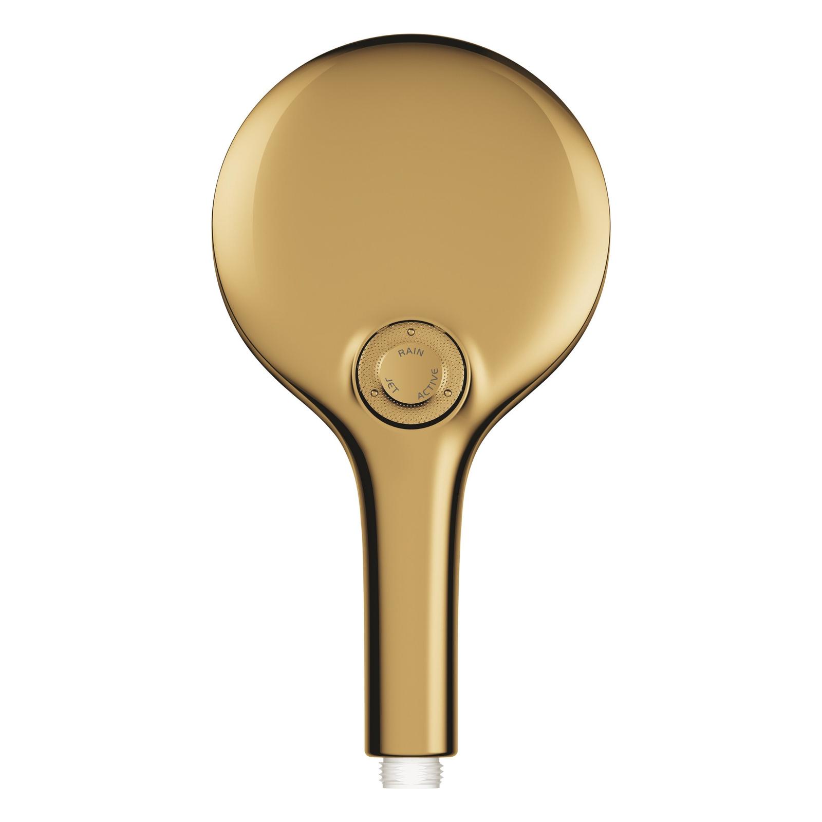 Para dus Grohe Rainshower SmartActive Round 26574GL0, auriu lucios, 3 functii, sistem anticalcar