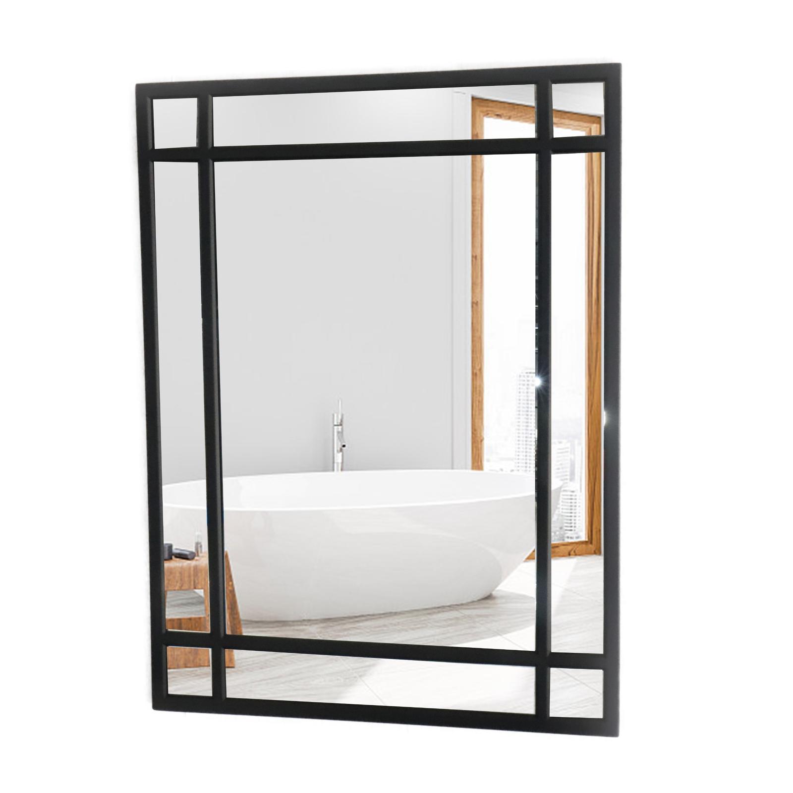 Oglinda decorativa F2203, dreptunghiulara, rama neagra, 55 x 75 cm