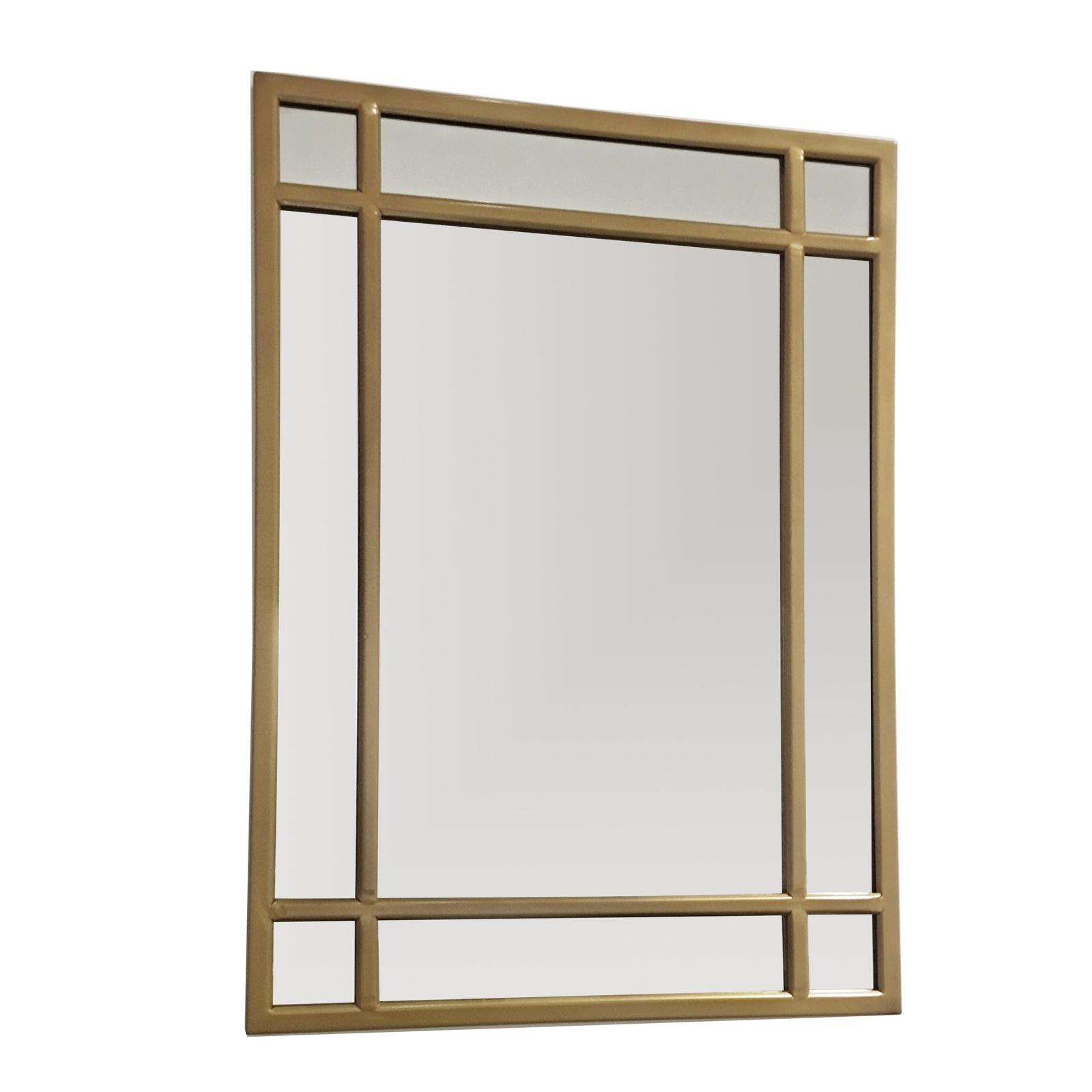 Oglinda decorativa F2204, dreptunghiulara, rama aurie, 55 x 75 cm