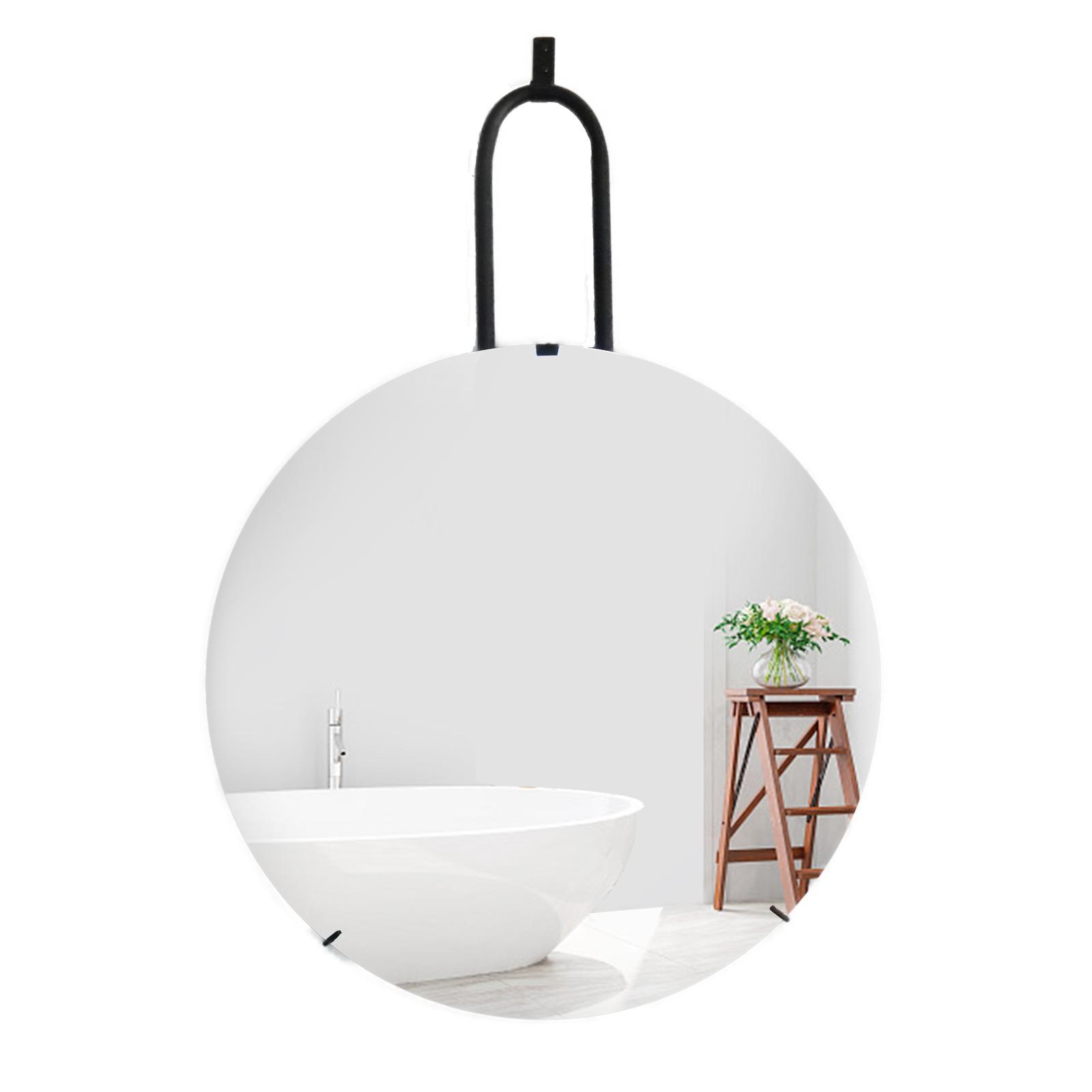 Oglinda decorativa F2205, rotunda, agatatoare neagra, 60 x 60 cm