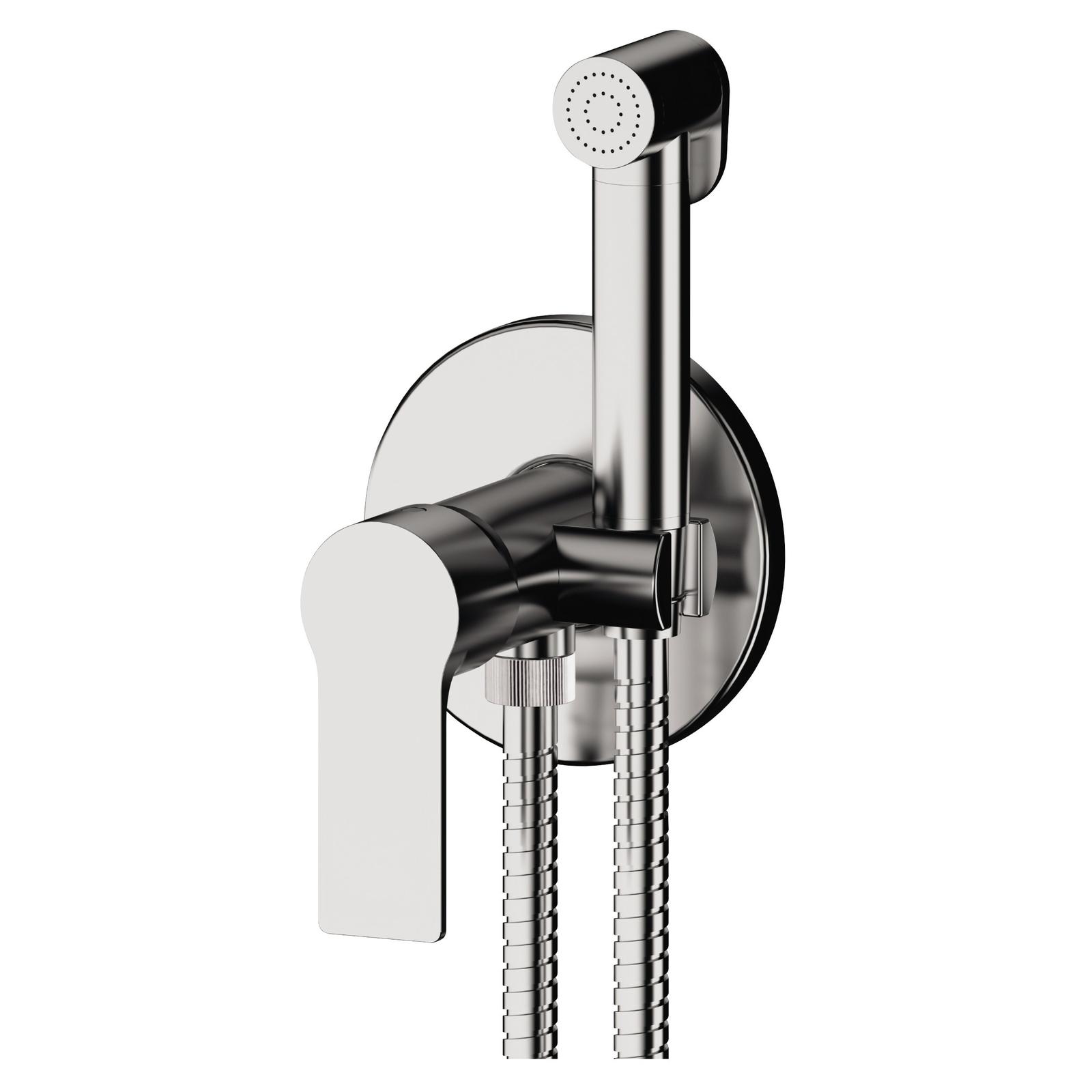 Dus igienic, para + suport + furtun + baterie incastrata, Remer Energy EY65W, monocomanda, finisaj cromat