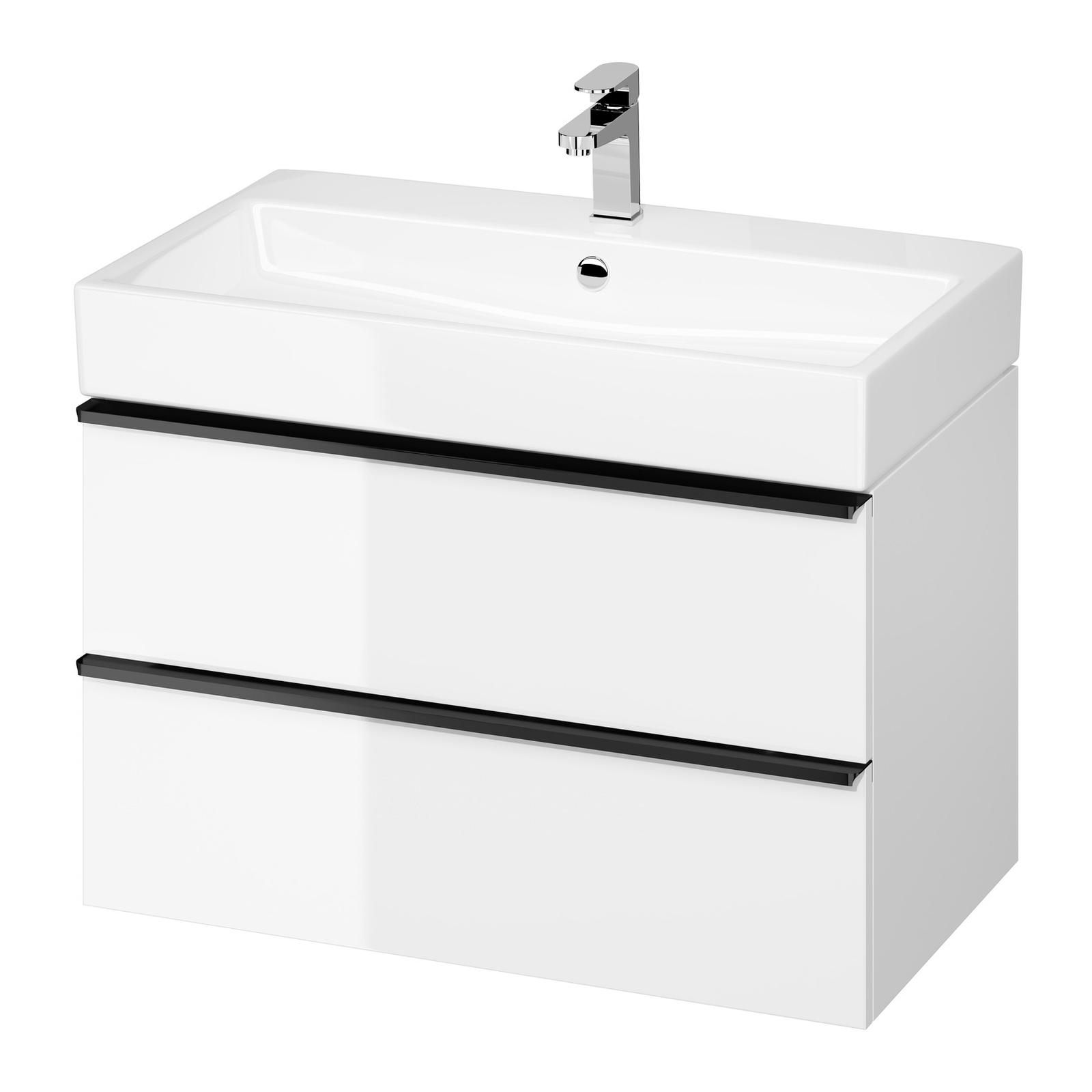Masca baie pentru lavoar, Cersanit Virgo S522-025, cu sertare, alb, montaj suspendat, 42.7 x 79.4 x 50.1 cm