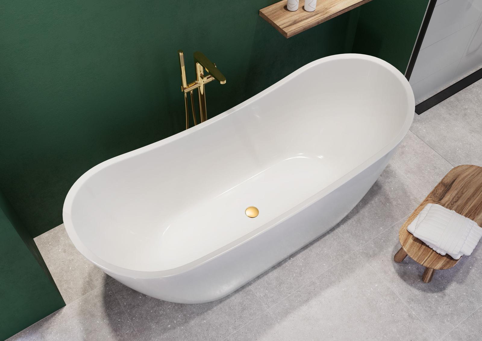 Cada freestanding ovala, Cersanit Zen S301-331, acril, 182 x 71 cm, alb