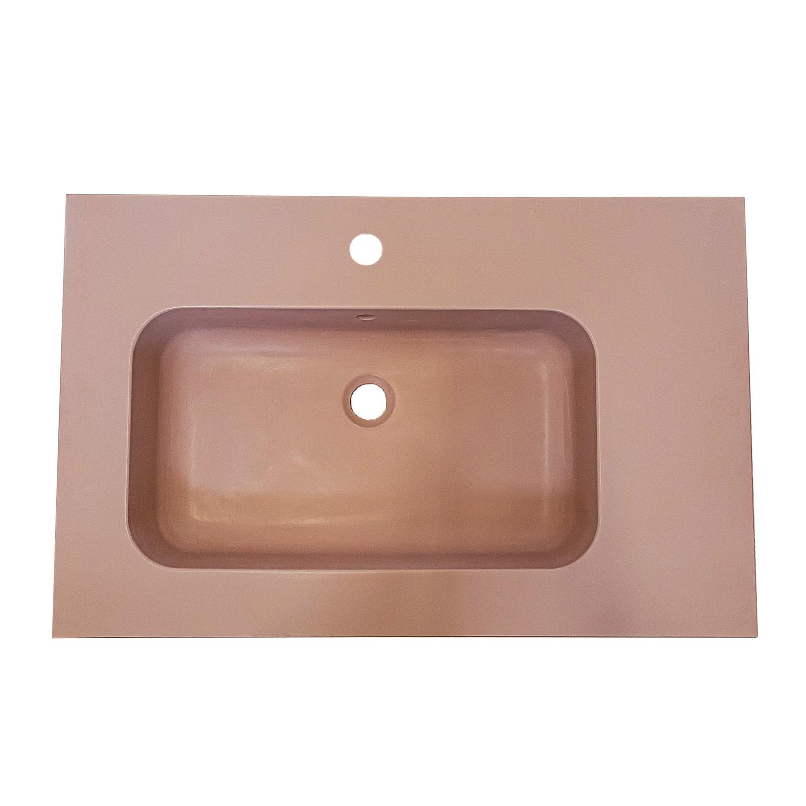 Lavoar incastrat Martplast One Color, compozit, roz, dreptunghiular, 80.5 cm