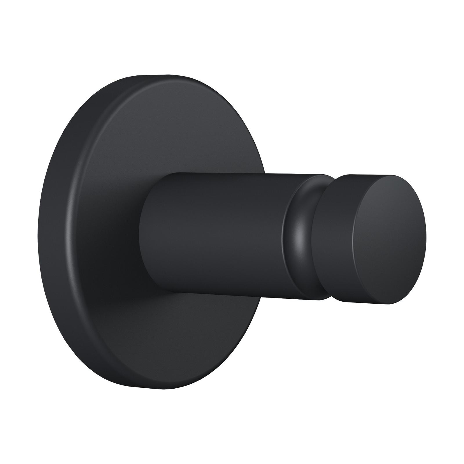 Cuier baie tesa Moon Black 40563, montaj pe perete, sistem fixare Power Kit inclus, metal, 1 agatatoare, negru mat

