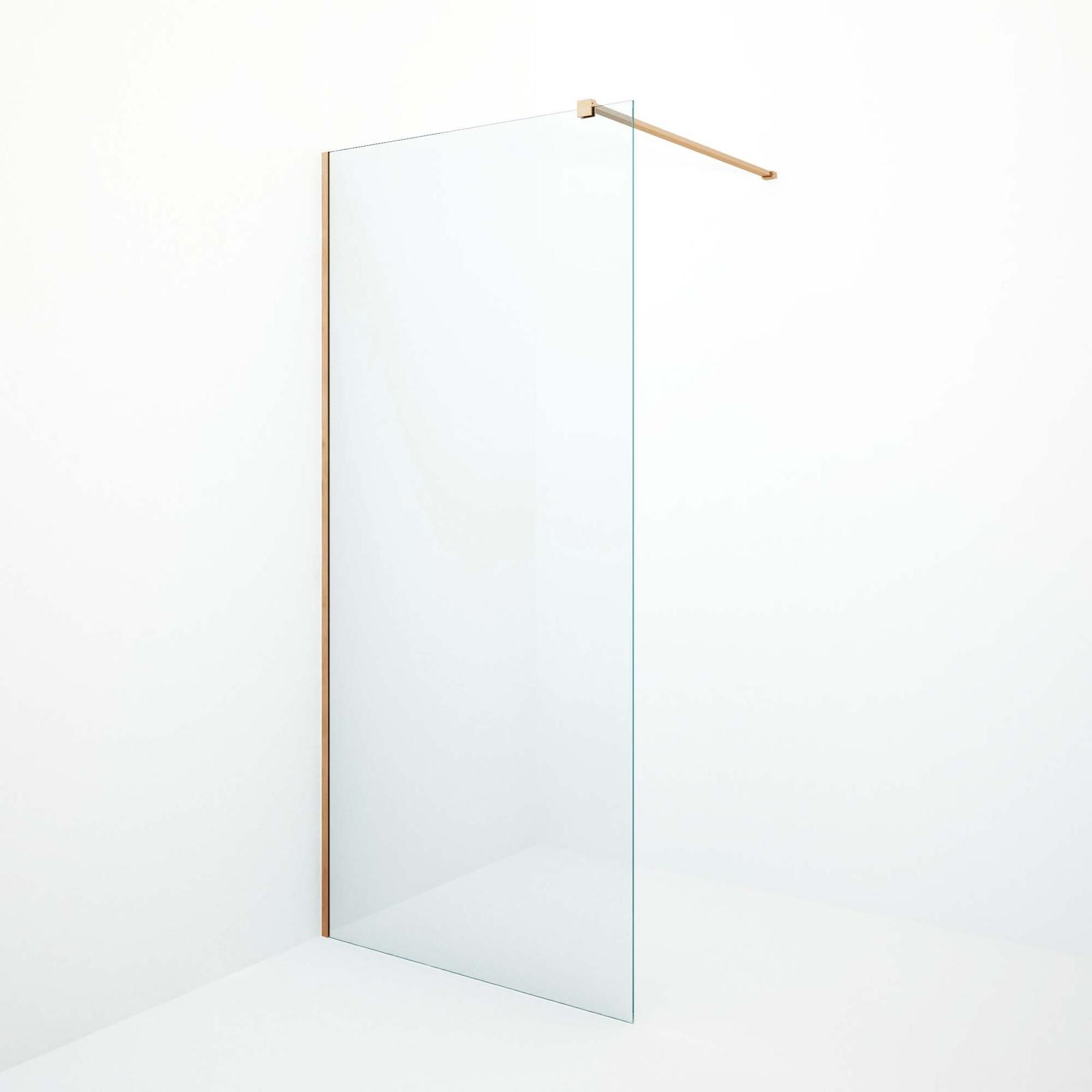 Perete dus walk-in, West PW90WST07, sticla transparenta, profil auriu lucios, 90 x 200 cm