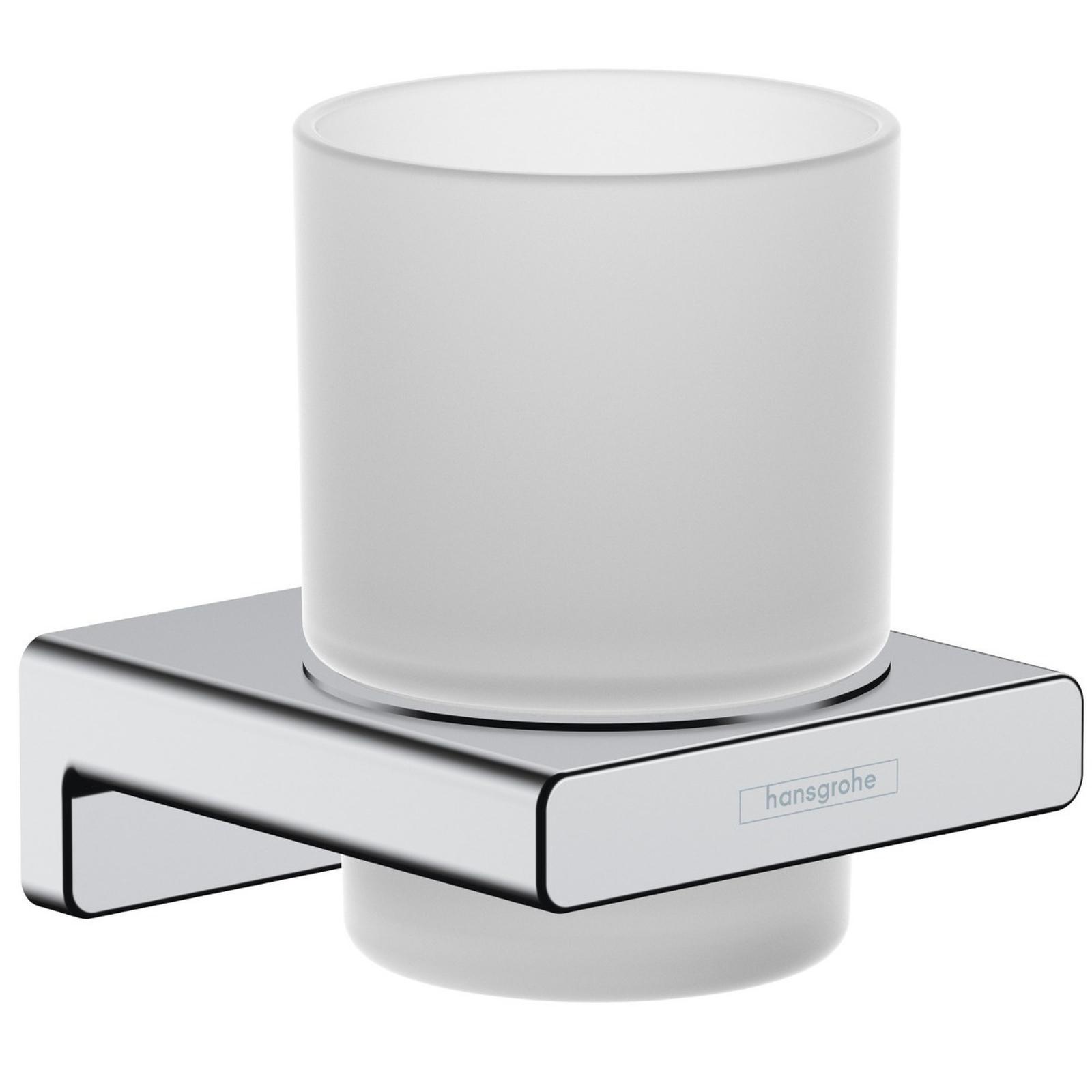 Pahar baie pentru igiena personala, Hansgrohe AddStoris 41749000, sticla, prindere pe perete, 8.1 x 9.1 x 9.4 cm