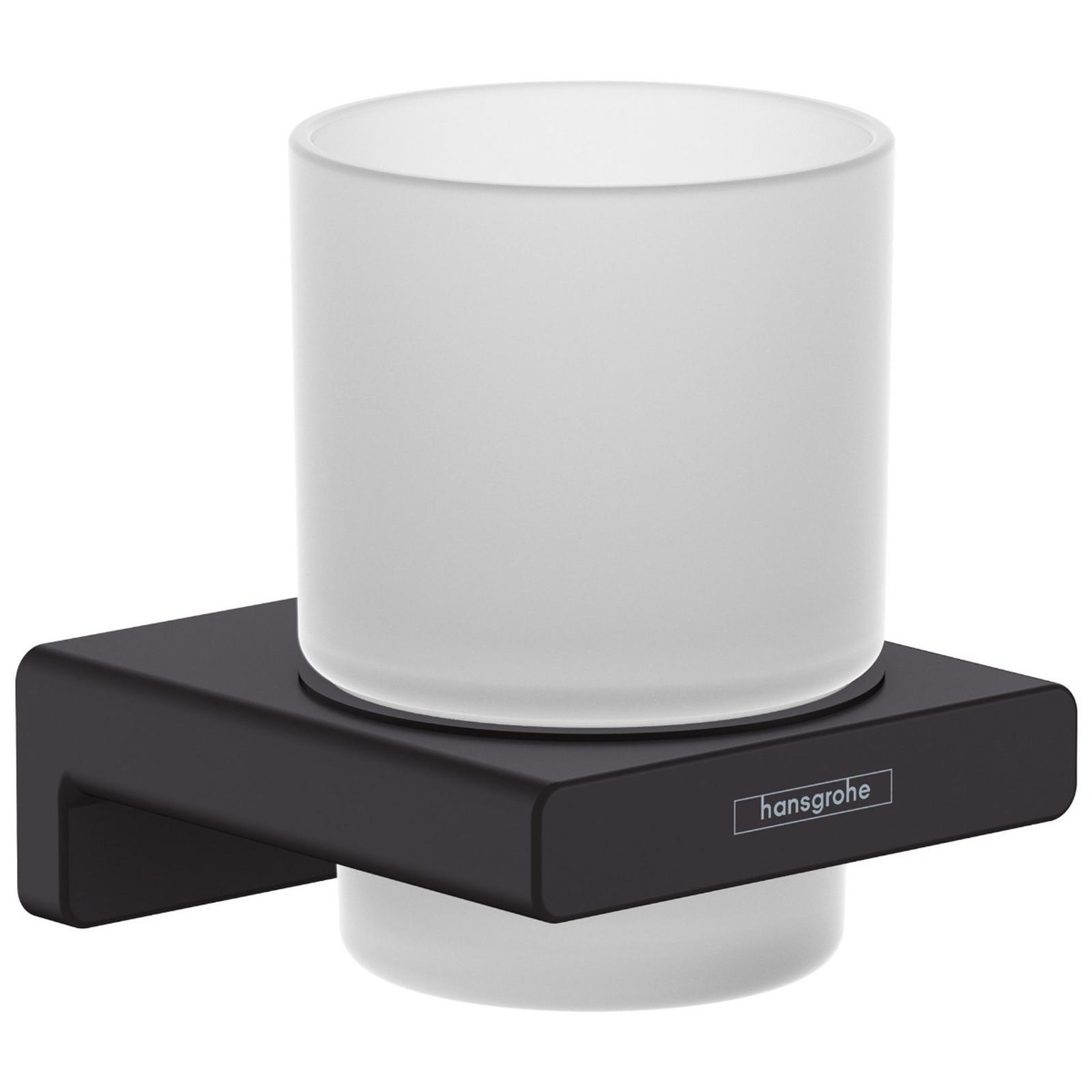 Pahar baie Hansgrohe AddStoris 41749670, sticla, prindere pe perete, 8.1 x 9.1 x 9.4 cm