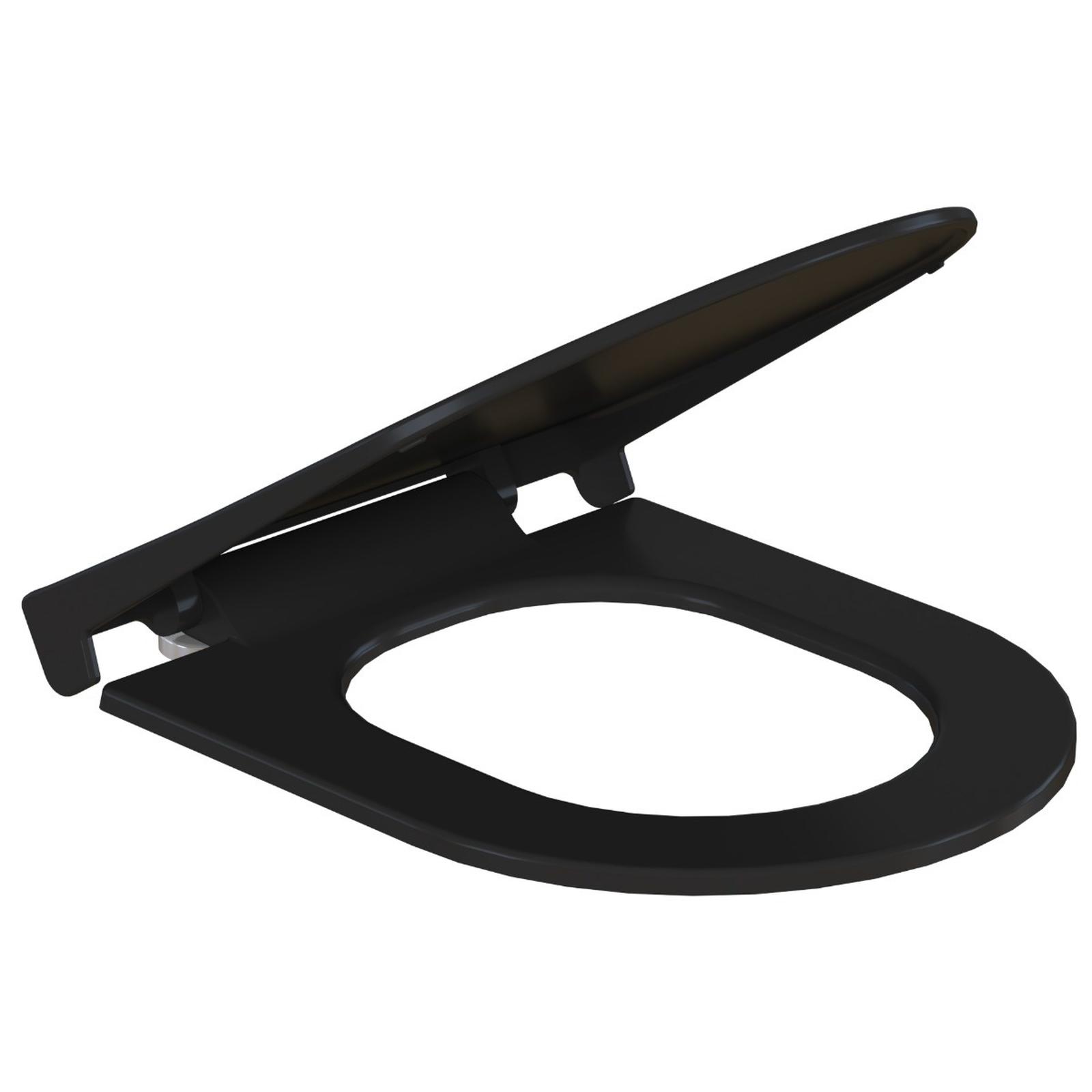 Capac WC Dura Sirius din duroplast, negru mat, inchidere lenta, 360 x 400 / 440 mm Capac WC Dura Sirius din duroplast, negru mat, inchidere lenta, 360 x 400 / 440 mm